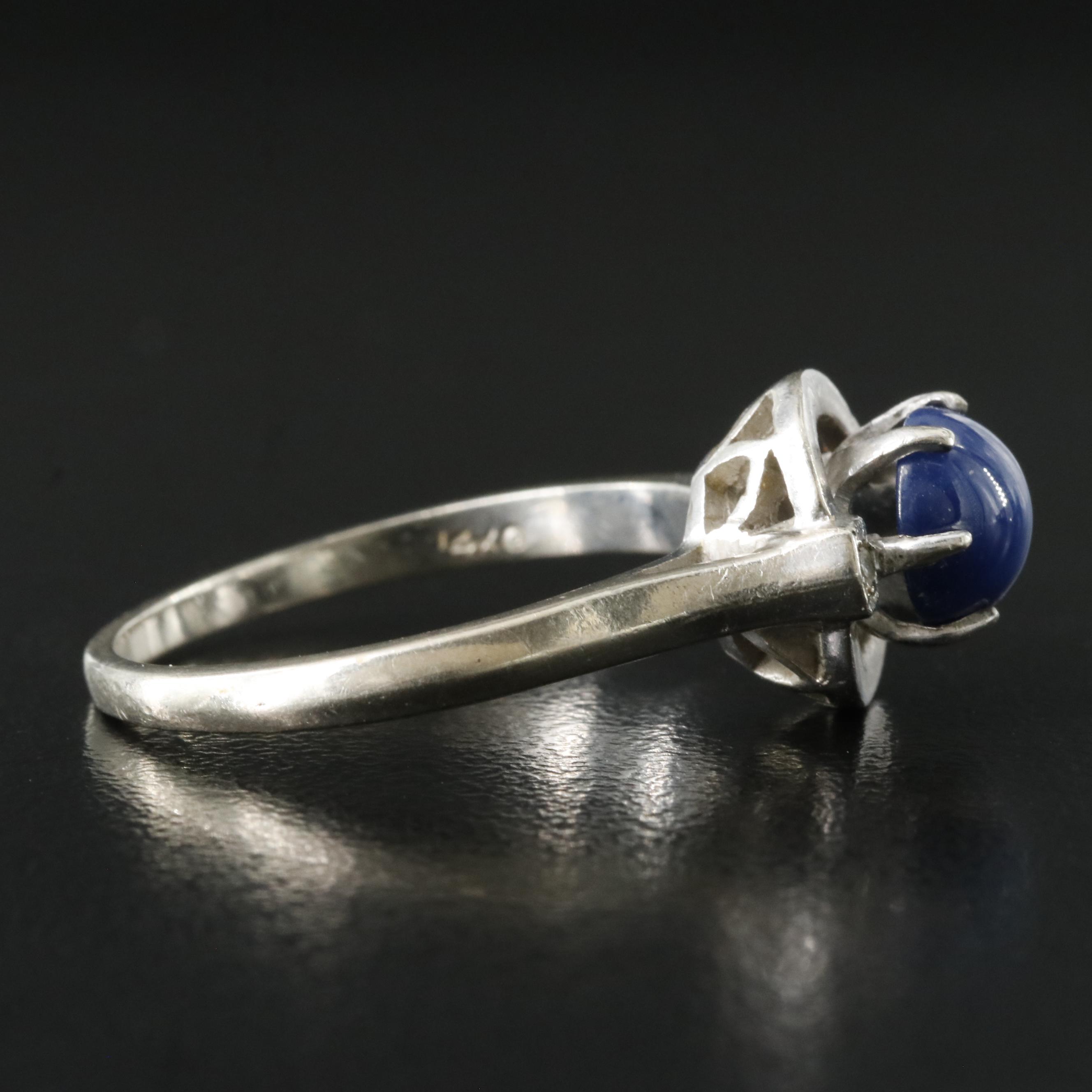 14K Star Sapphire and Diamond Ring