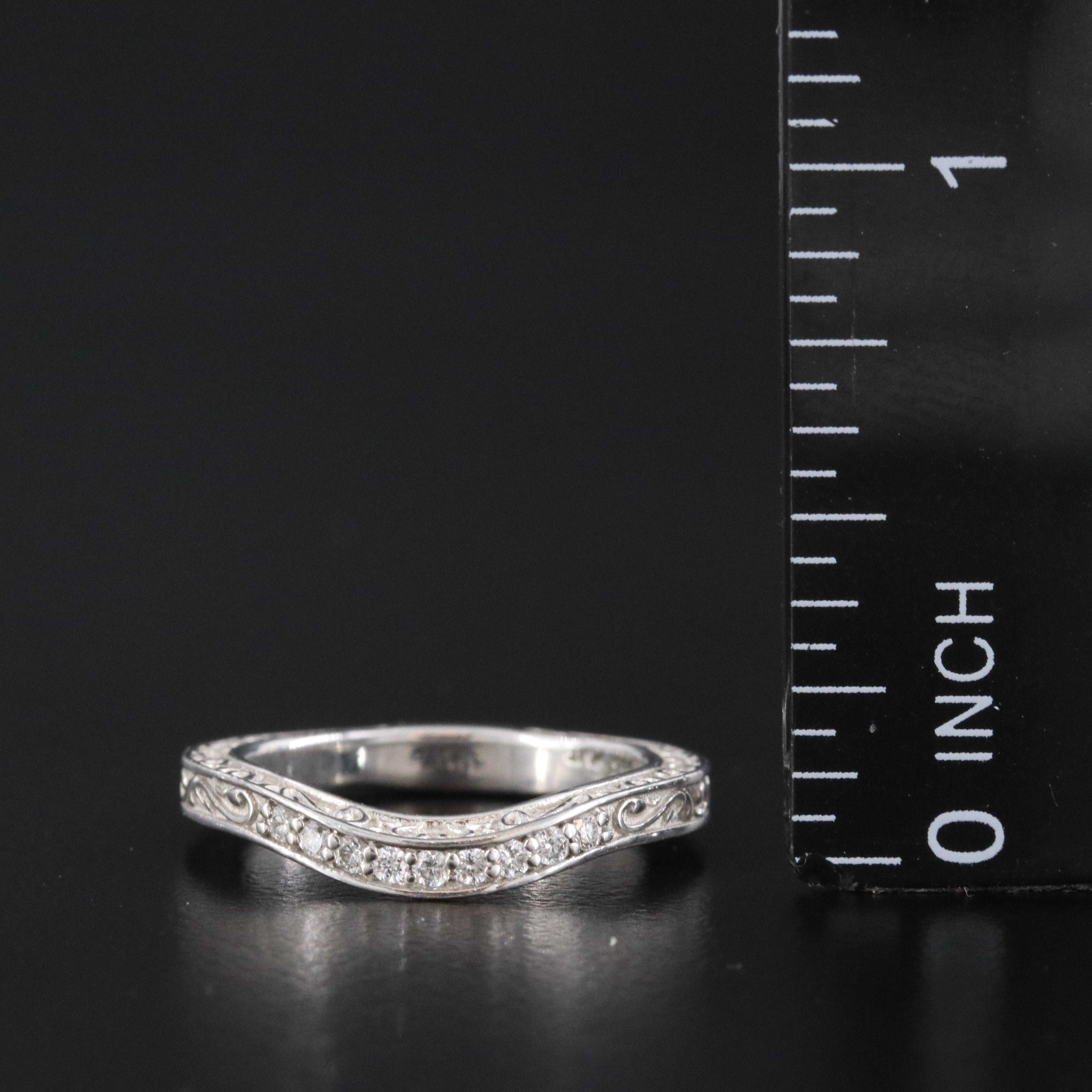 Platinum 0.25 CTW Diamond Contoured Bands