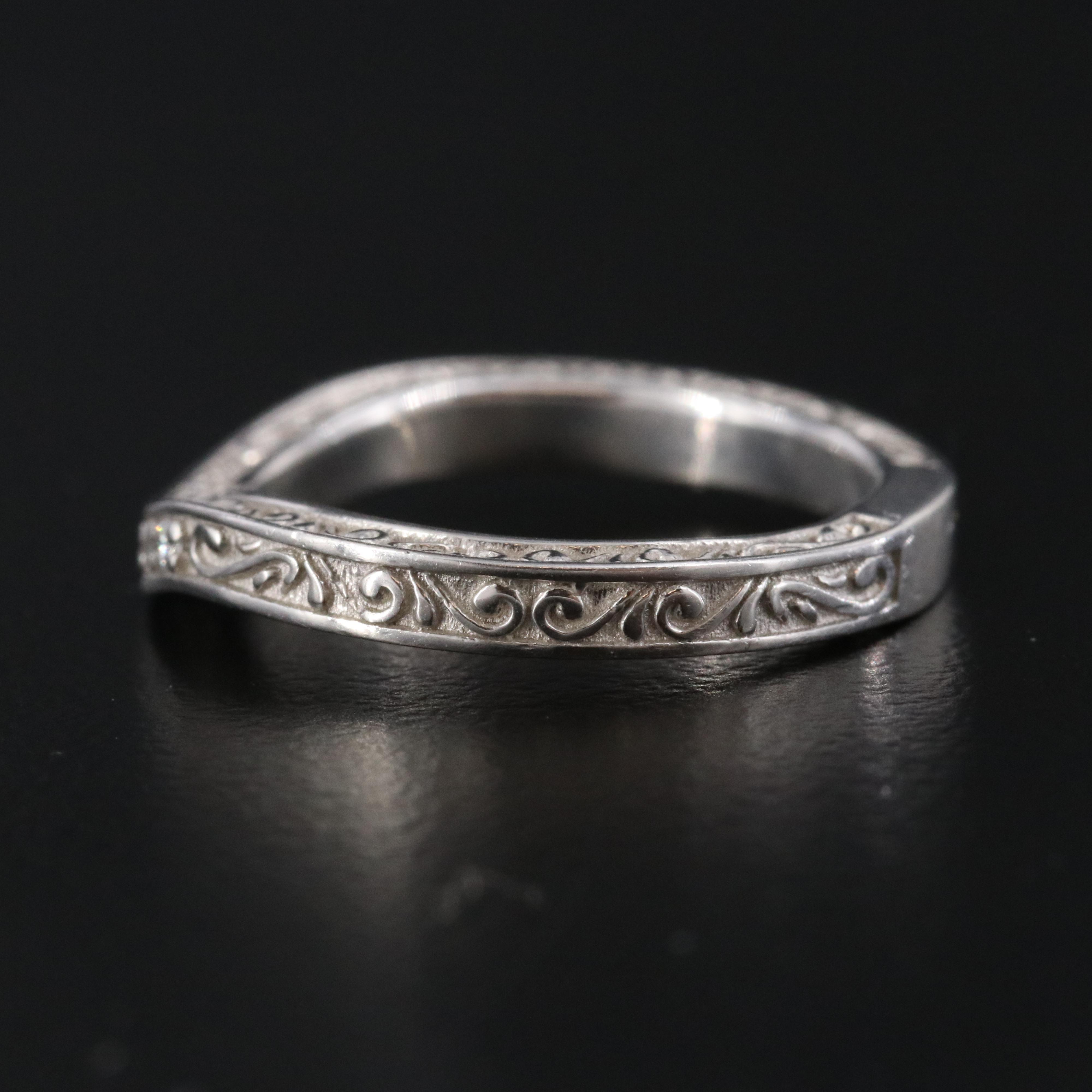 Platinum 0.25 CTW Diamond Contoured Bands