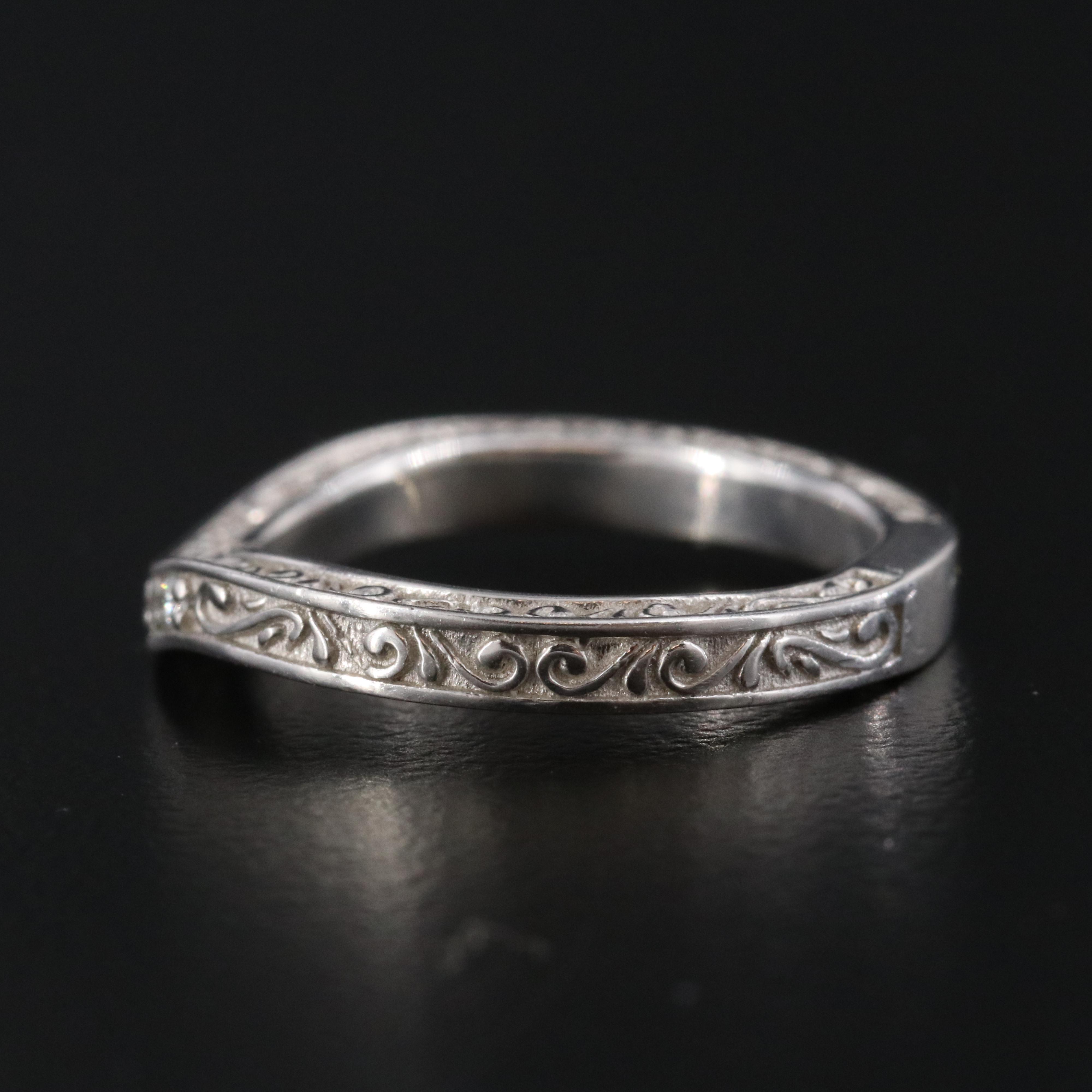 Platinum 0.25 CTW Diamond Contoured Bands