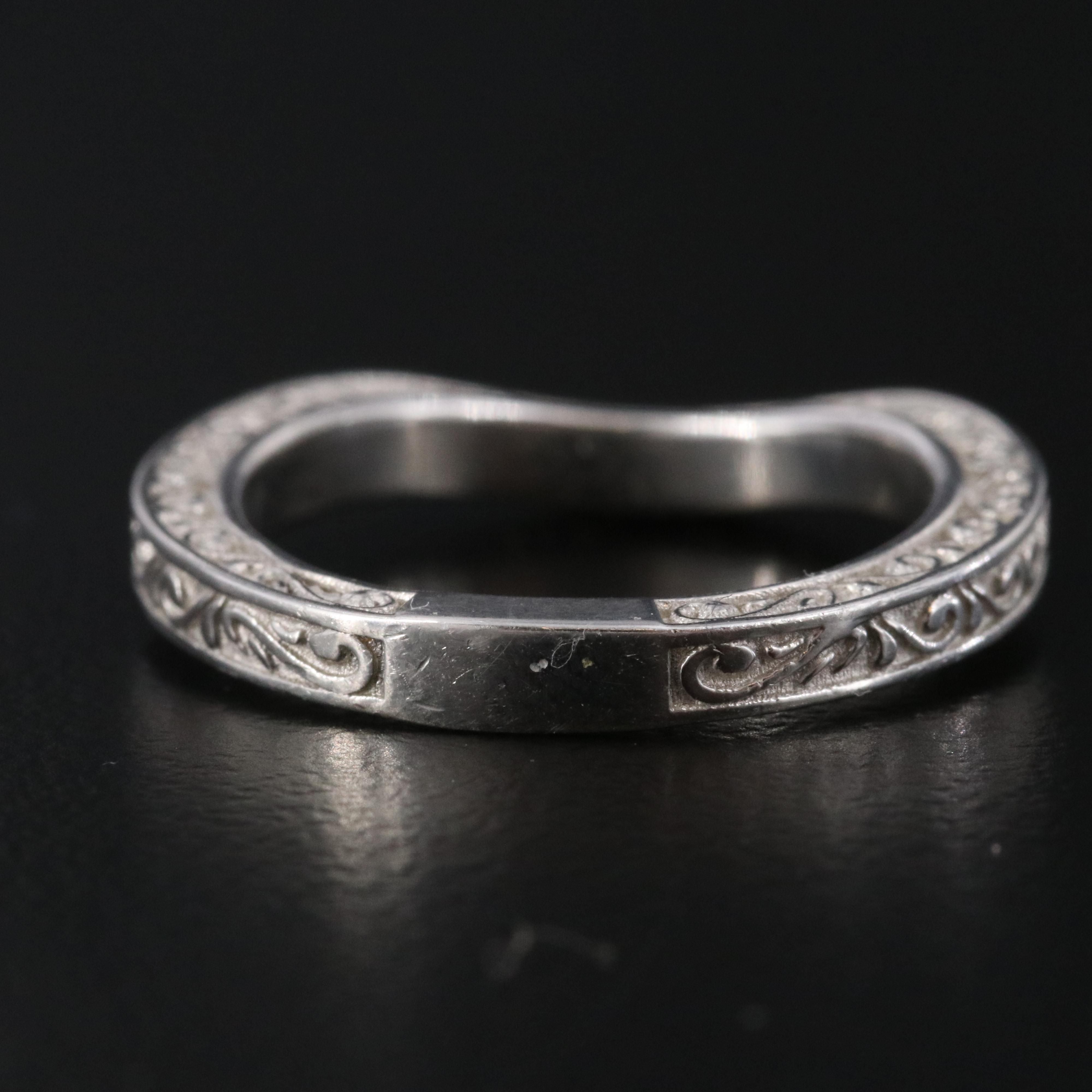 Platinum 0.25 CTW Diamond Contoured Bands