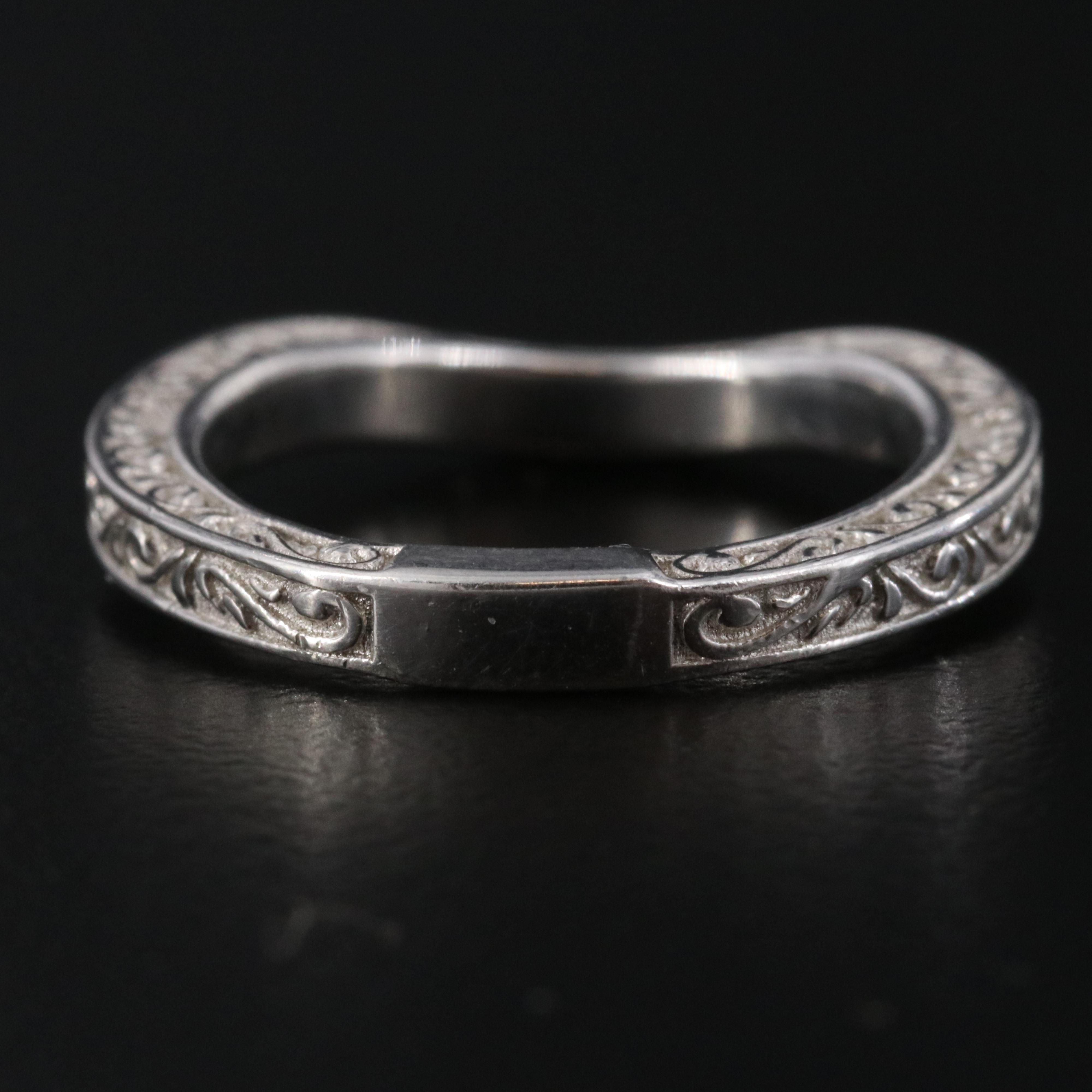 Platinum 0.25 CTW Diamond Contoured Bands