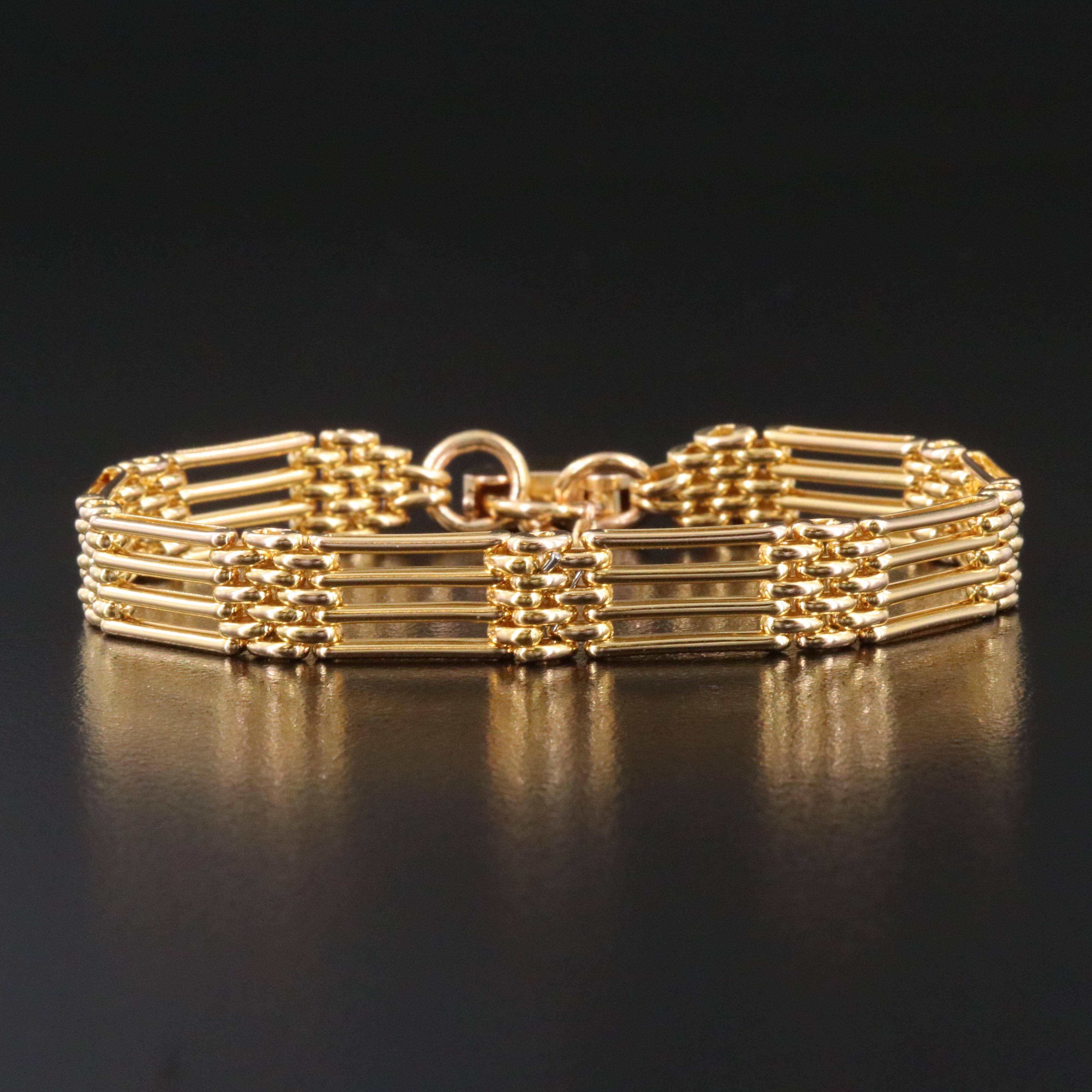 9K Gate Bracelet with Heart Lock Closure