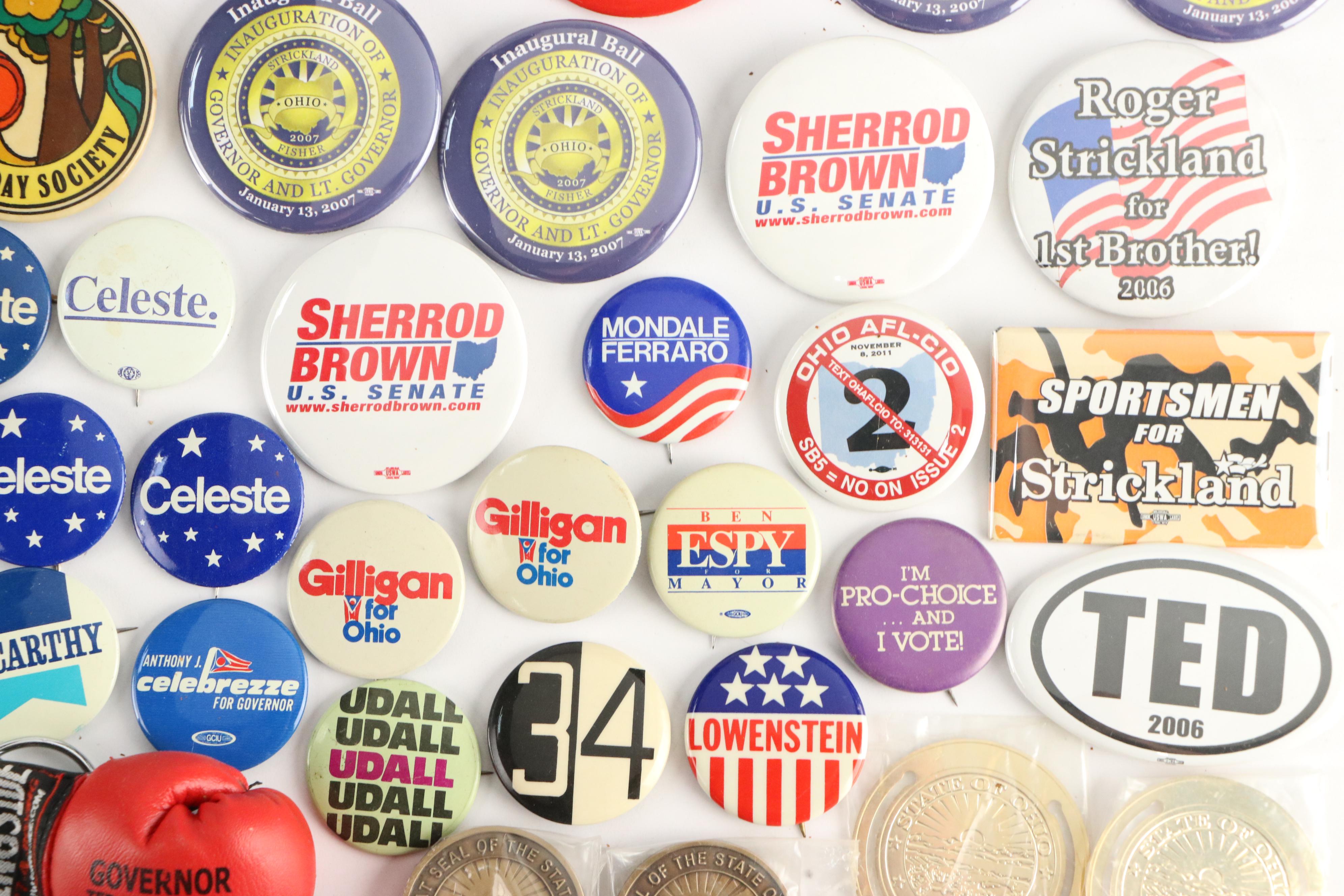 Barack Obama, Bill Clinton, and More Pin Backs and Other Political Memorabilia