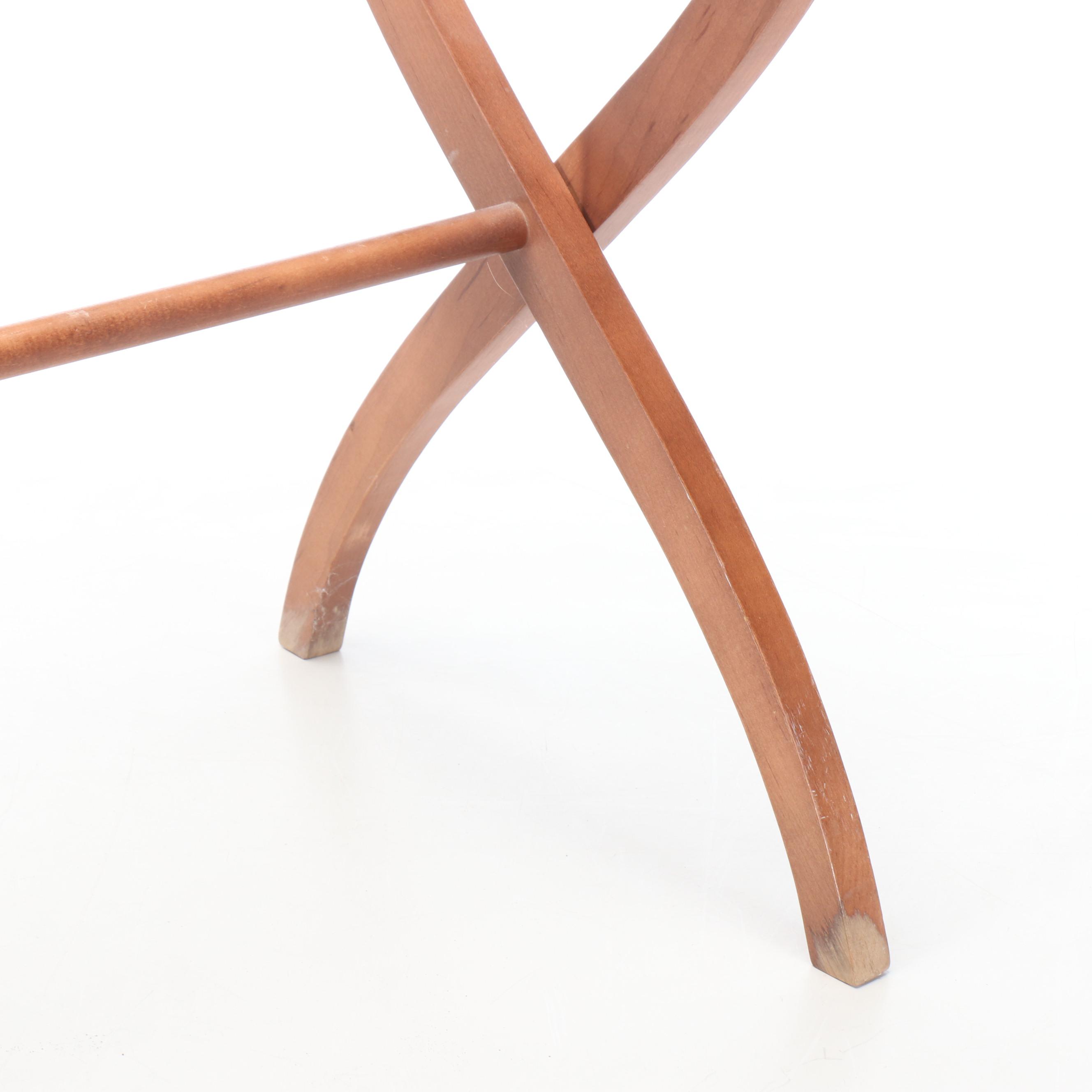 Folding Wood Luggage Stand, Late 20th Century