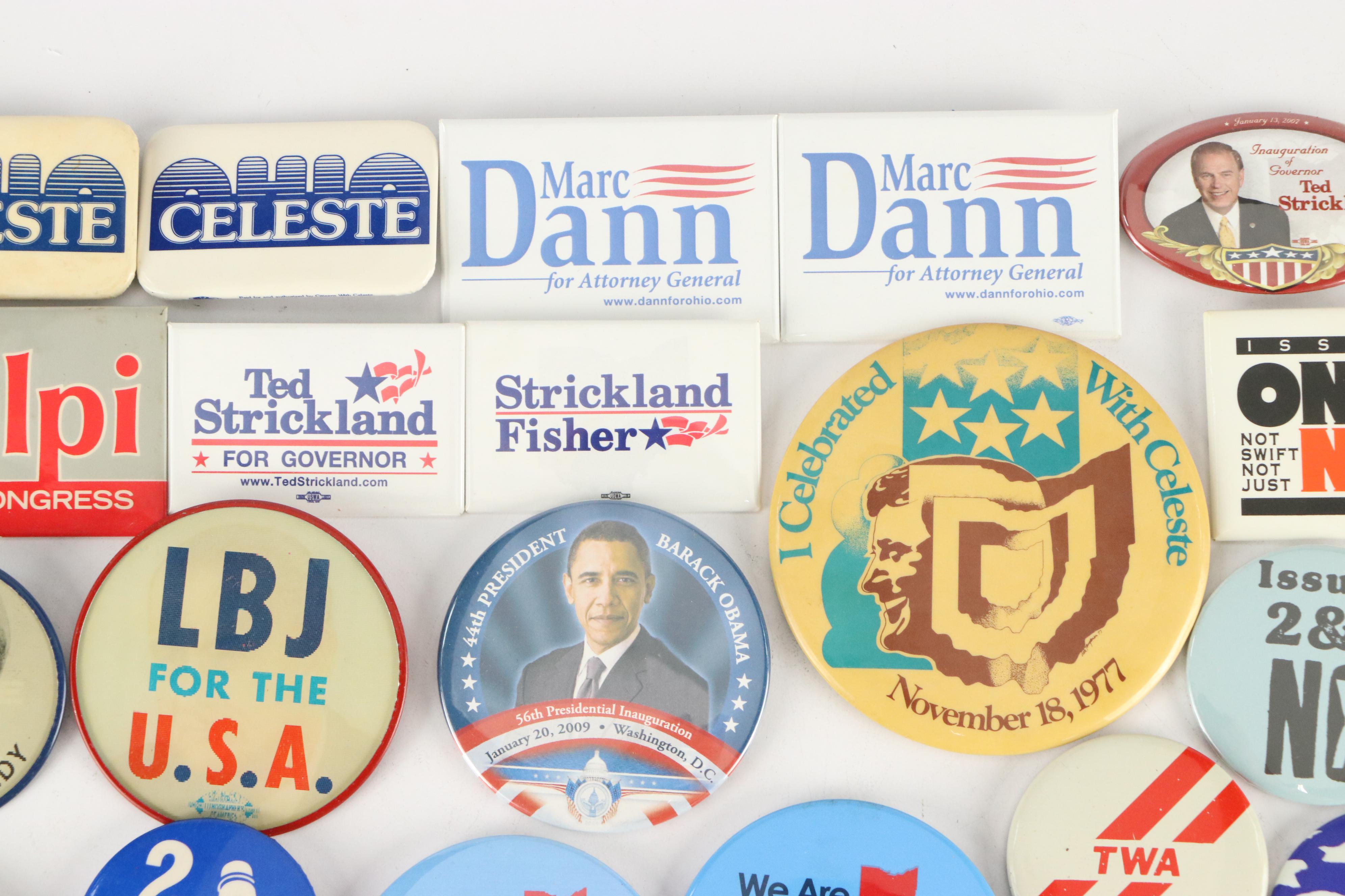 Barack Obama, Bill Clinton, and More Pin Backs and Other Political Memorabilia