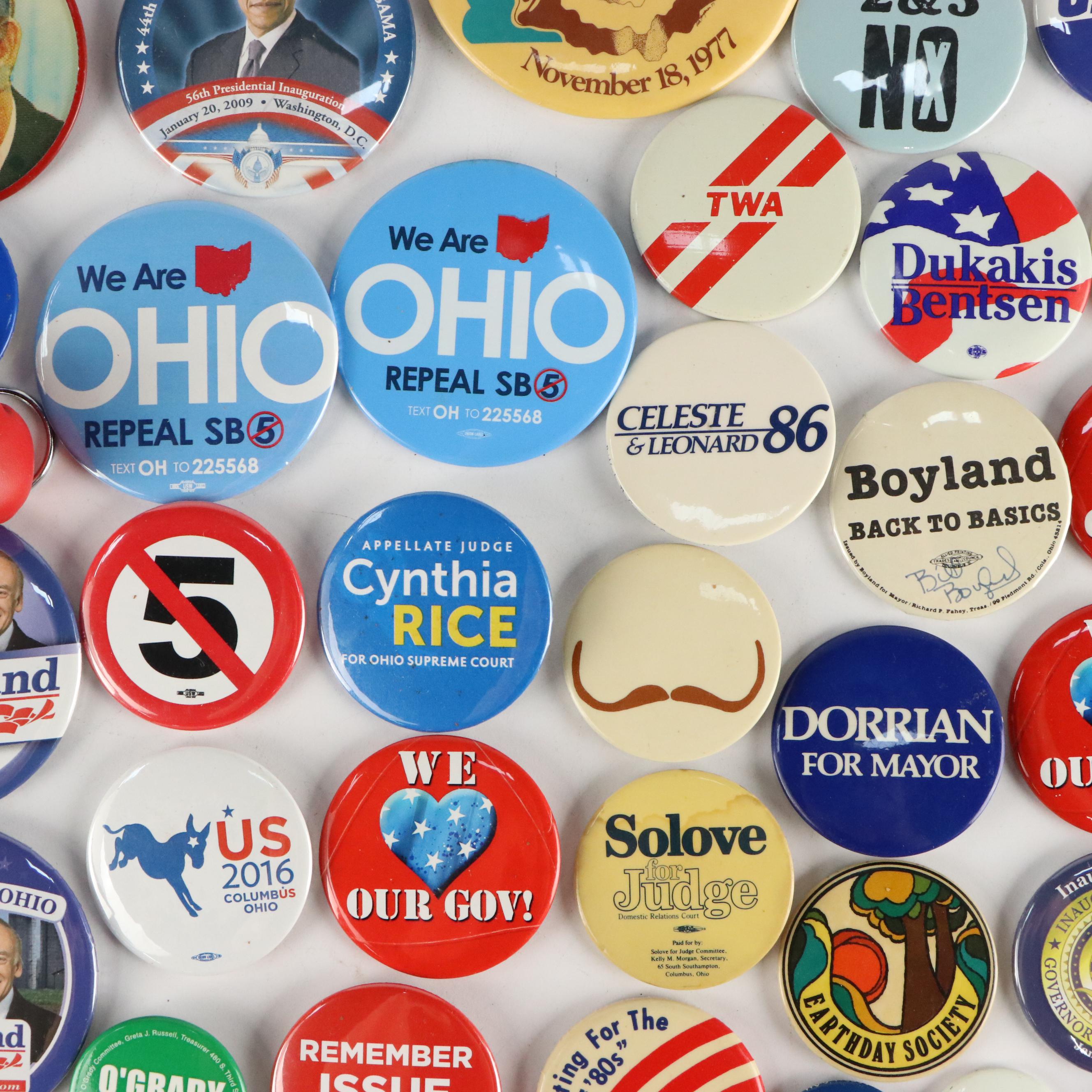 Barack Obama, Bill Clinton, and More Pin Backs and Other Political Memorabilia