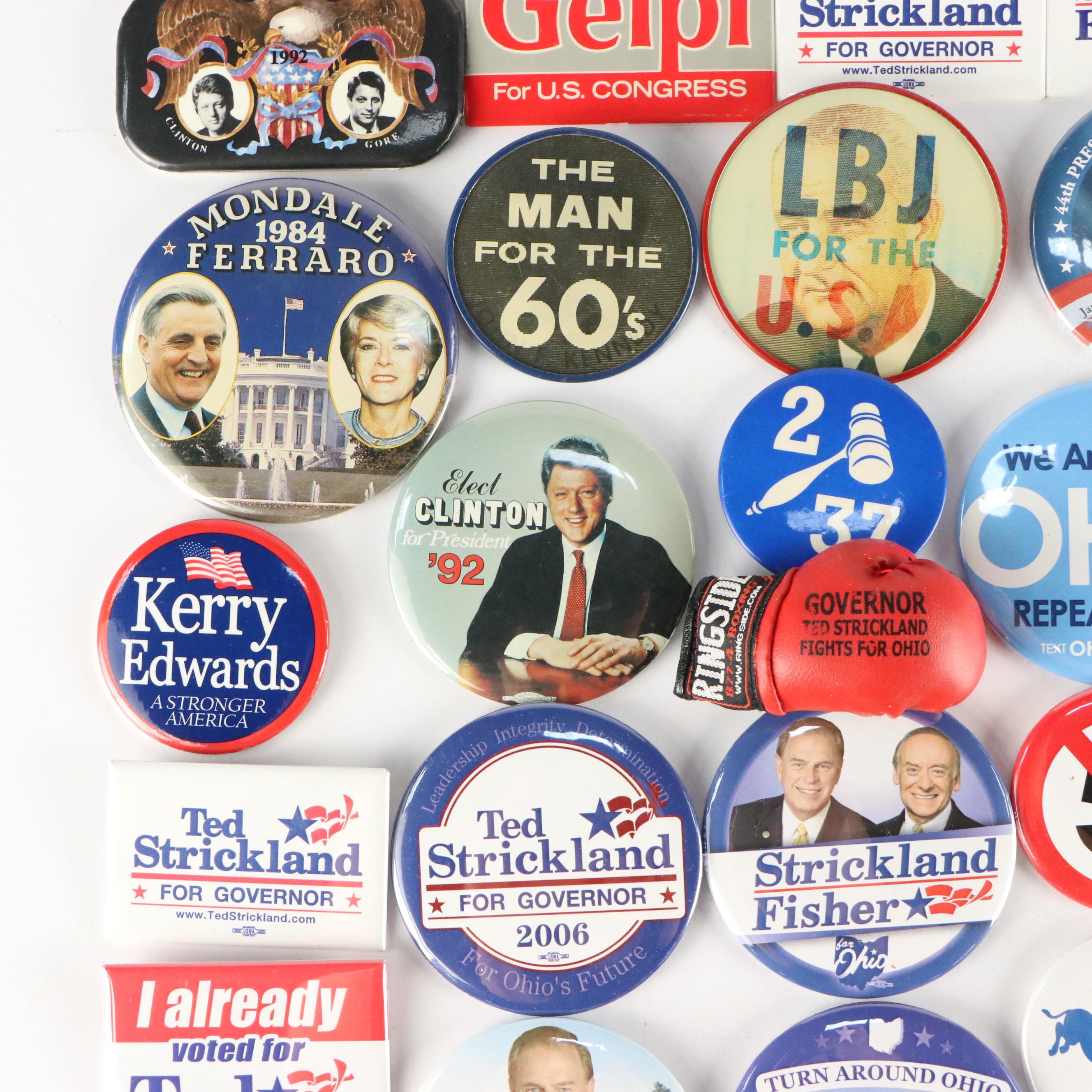 Barack Obama, Bill Clinton, and More Pin Backs and Other Political Memorabilia