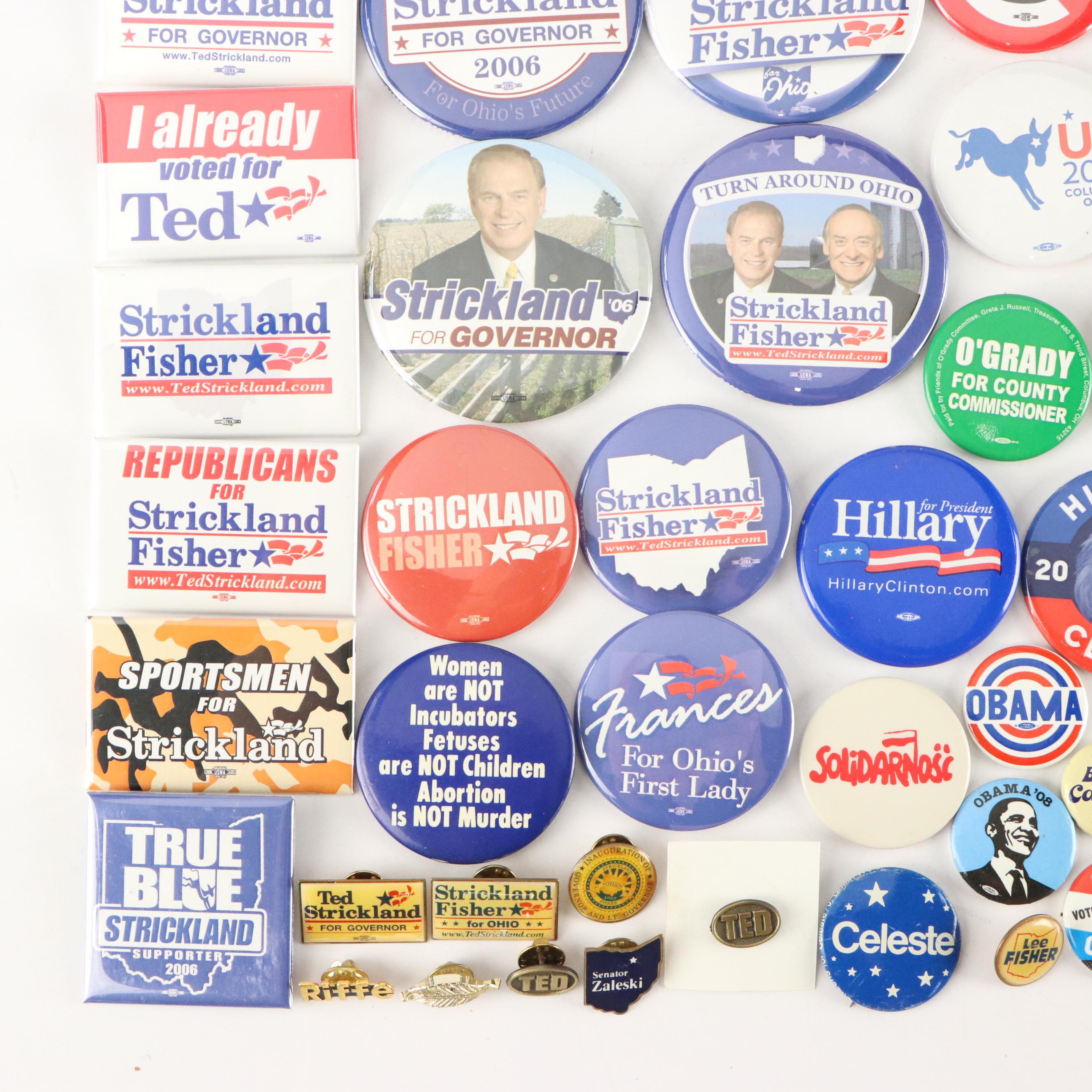 Barack Obama, Bill Clinton, and More Pin Backs and Other Political Memorabilia
