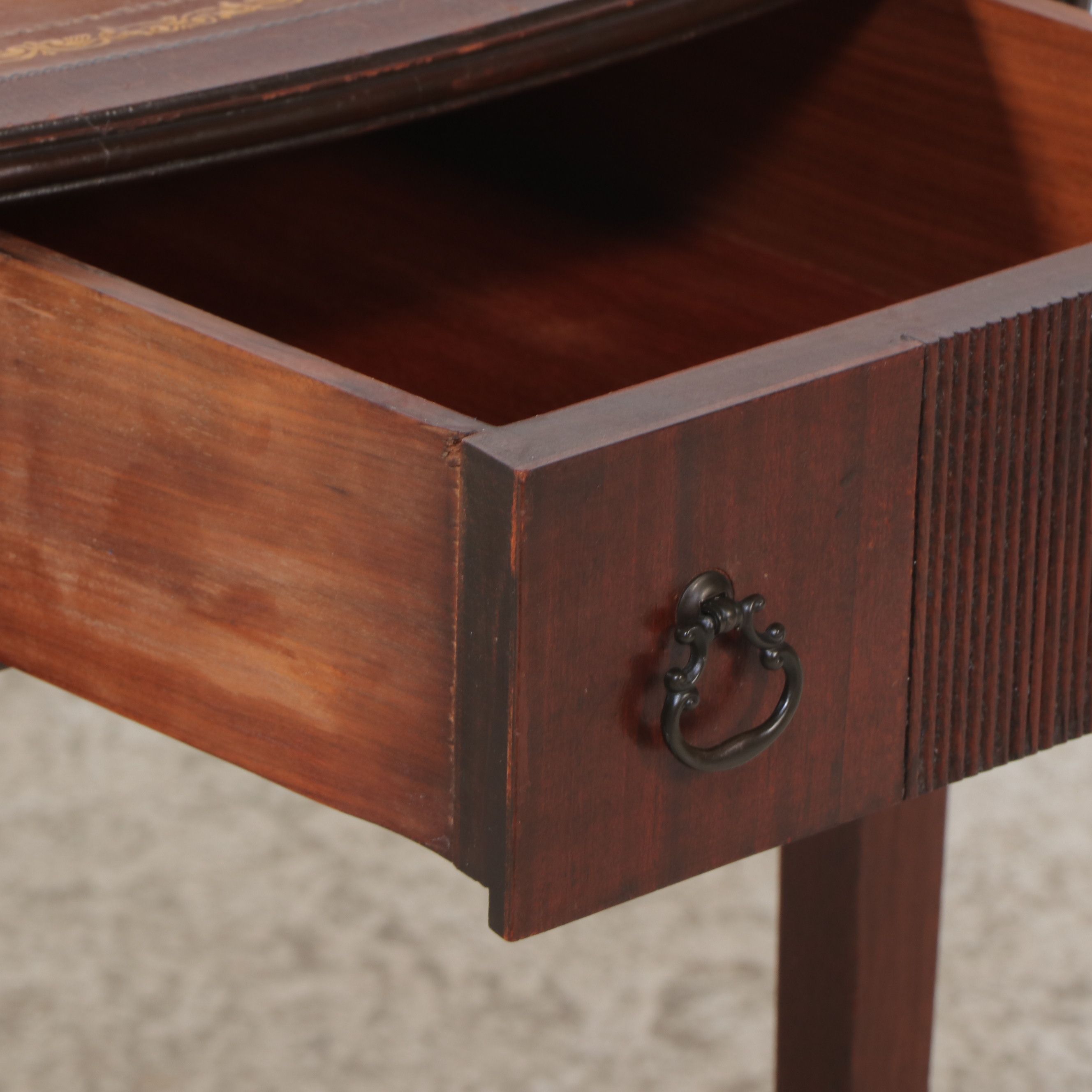 Pair of Regency Style Leather Top Mahogany Pembroke Tables, Mid-20th Century