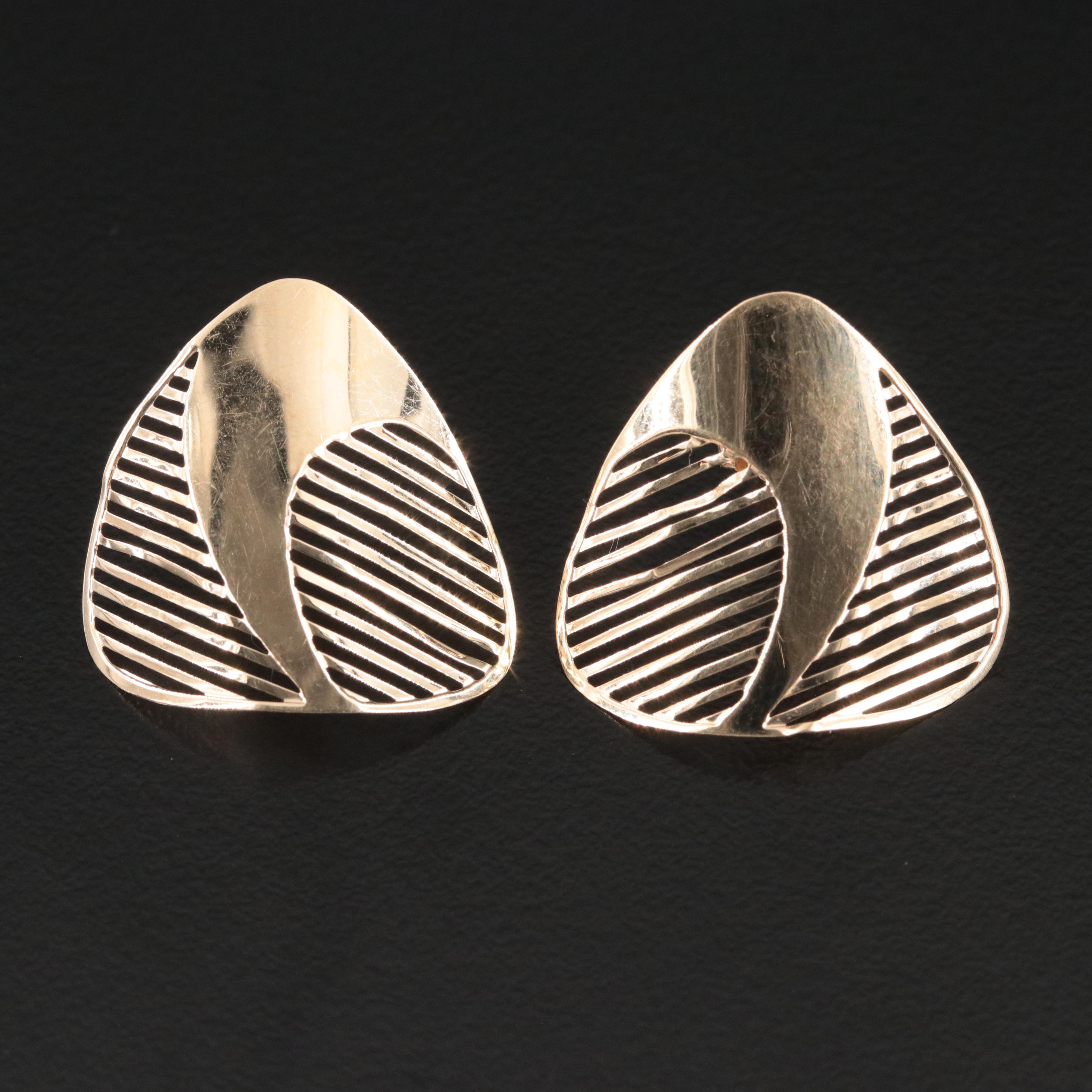 14K Wave Cut-Out Earrings