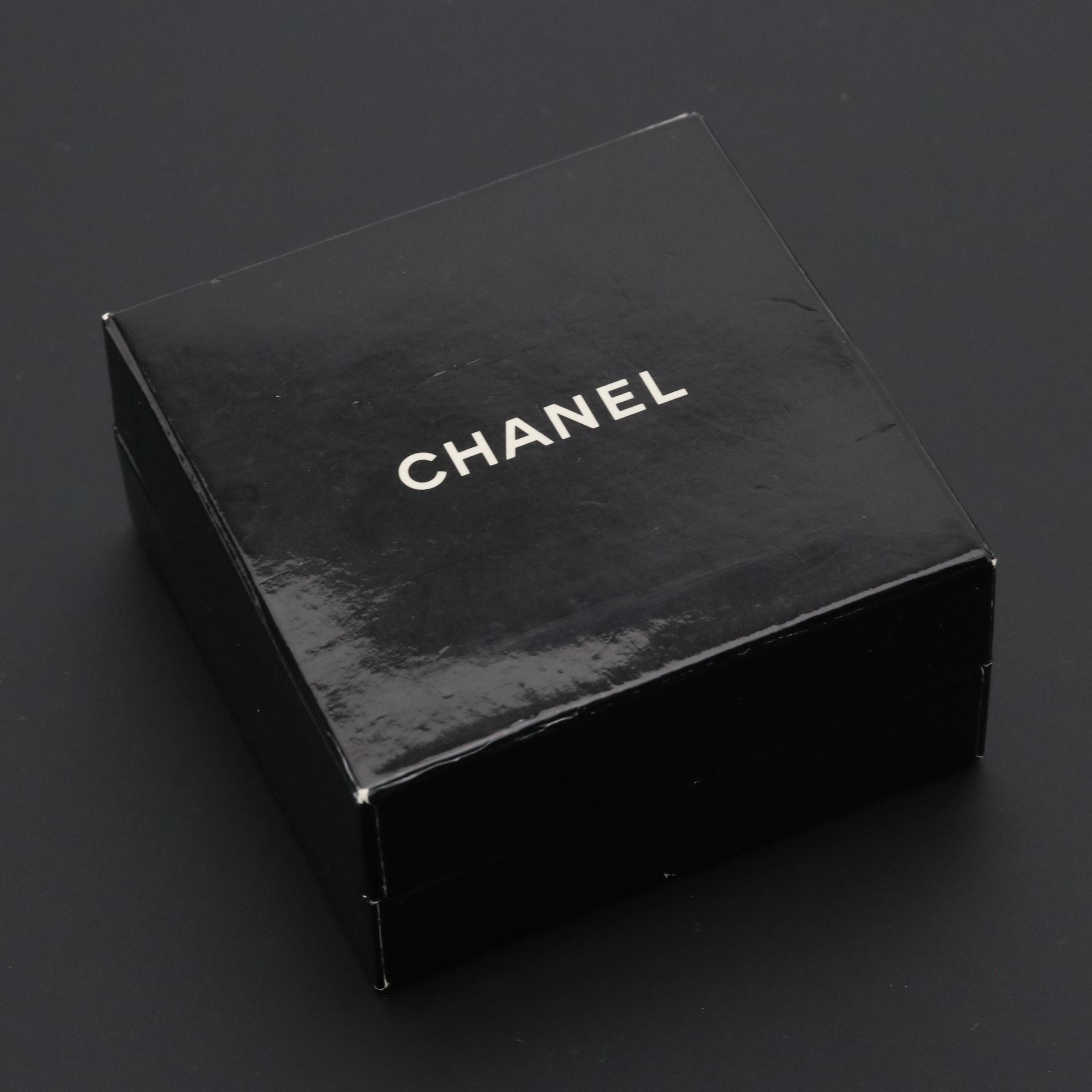 Chanel CC Crystal Chain Trim Clip Earrings