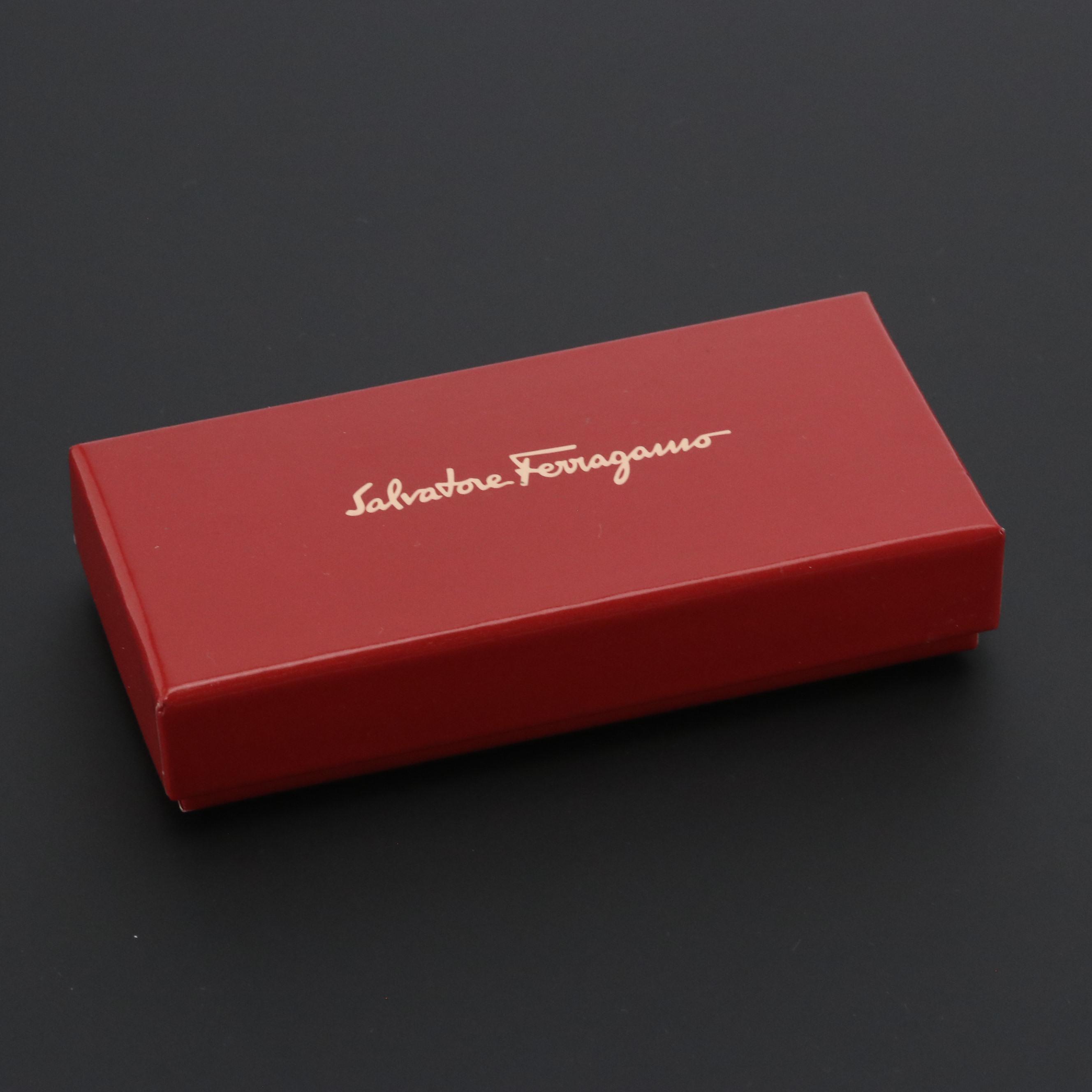 Salvatore Ferragamo Pearlized Bead, Ribbon Bow and High Heel Pin with Box