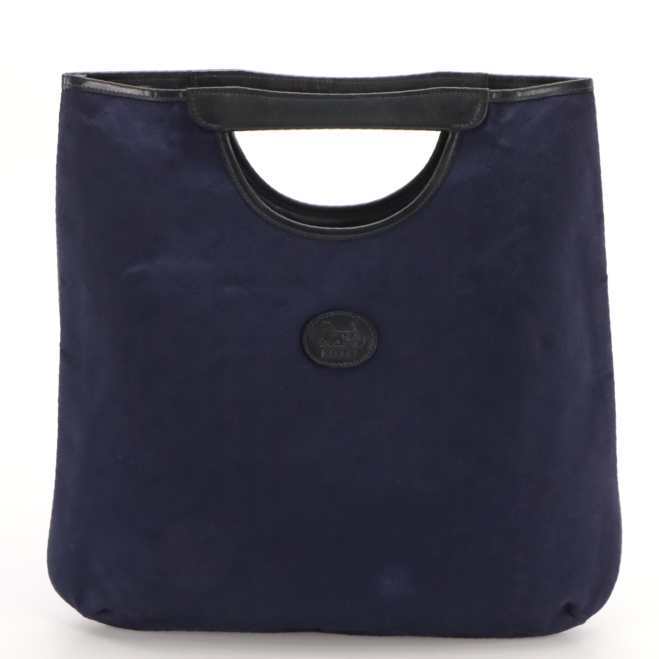 Celine Noevir Tote in Blue Macadam C Sulky Canvas and Leather