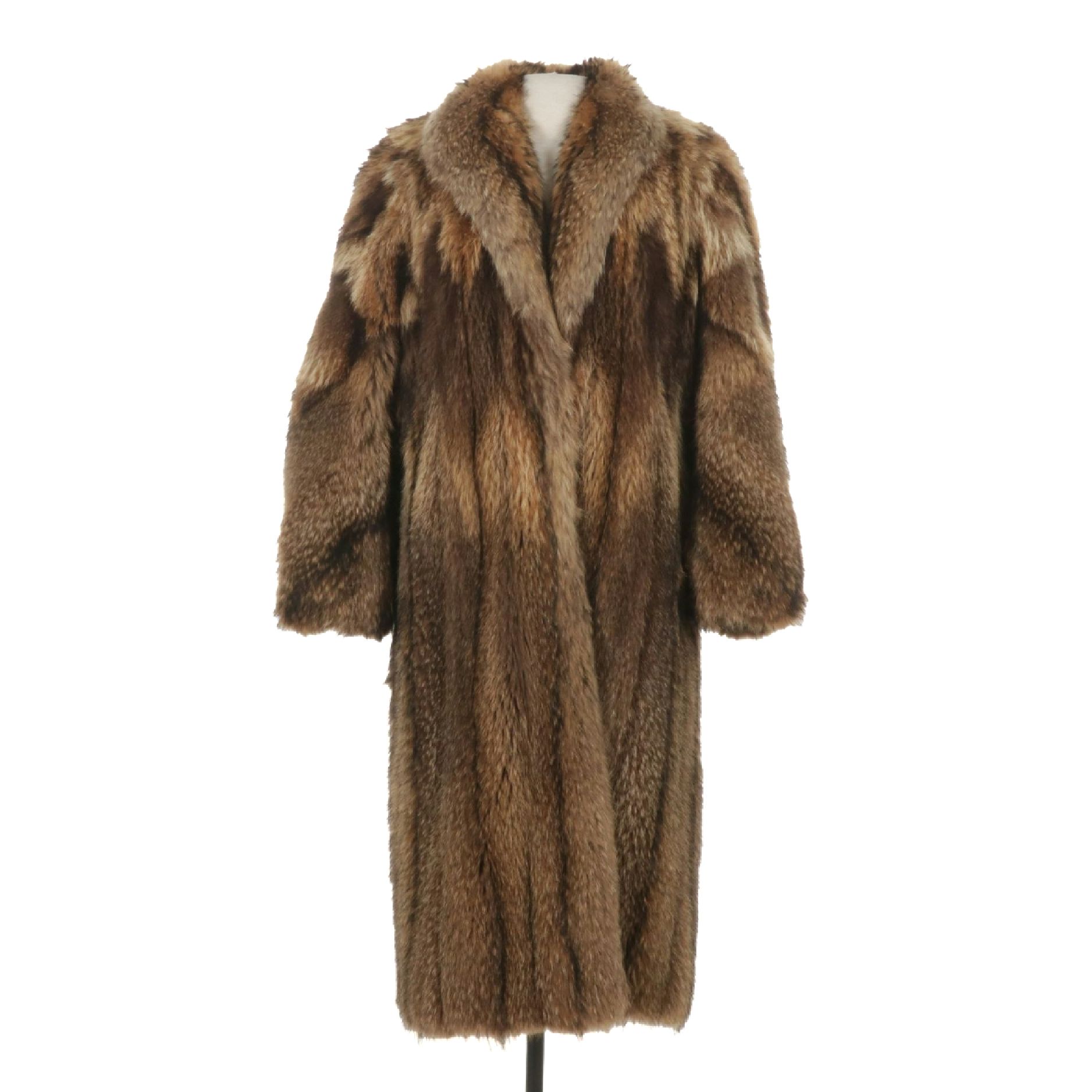 Coyote Fur Full-Length Coat, Mid to Late 20th C.