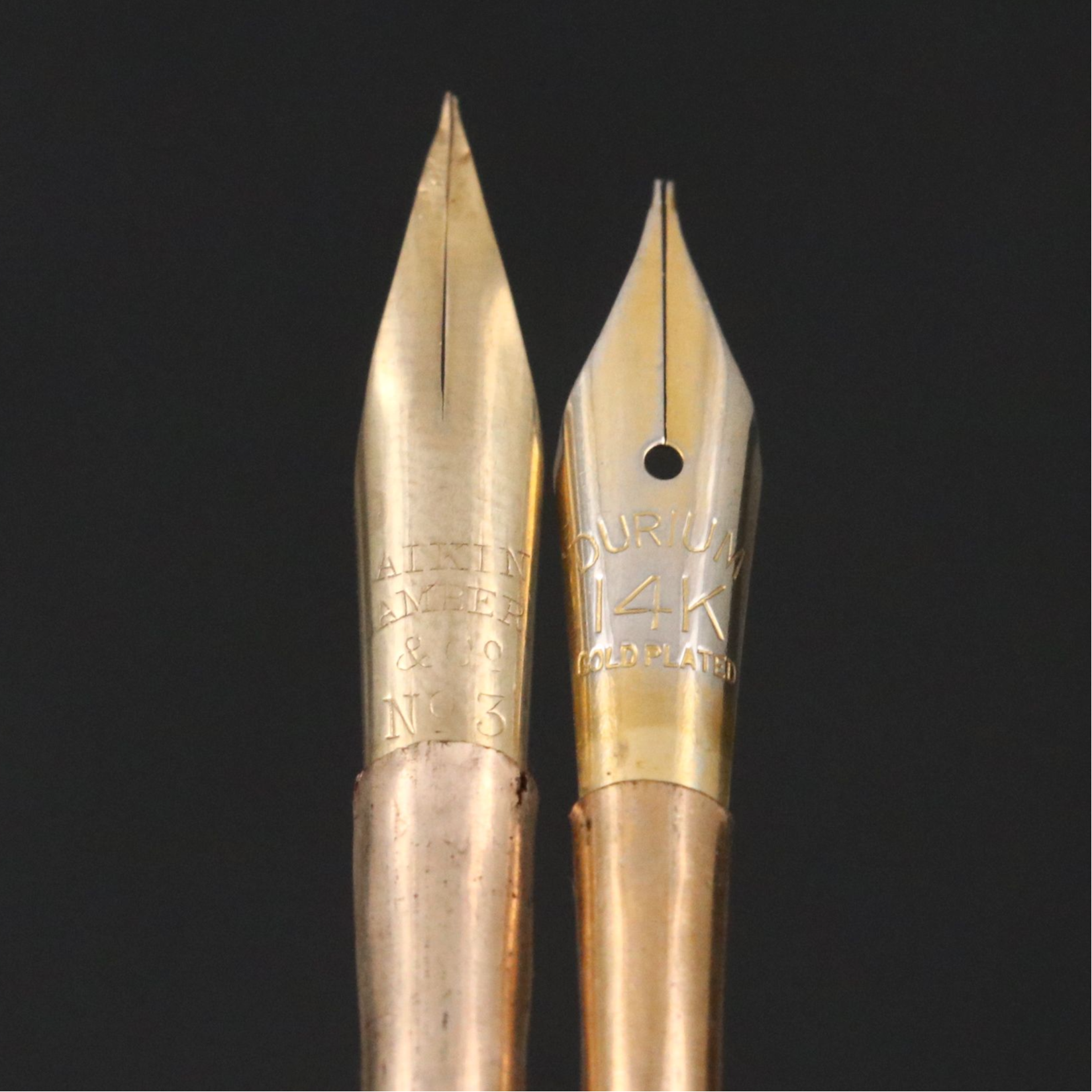 Mother-of-Pearl and Gilt Dip Pens, Late 19th Century