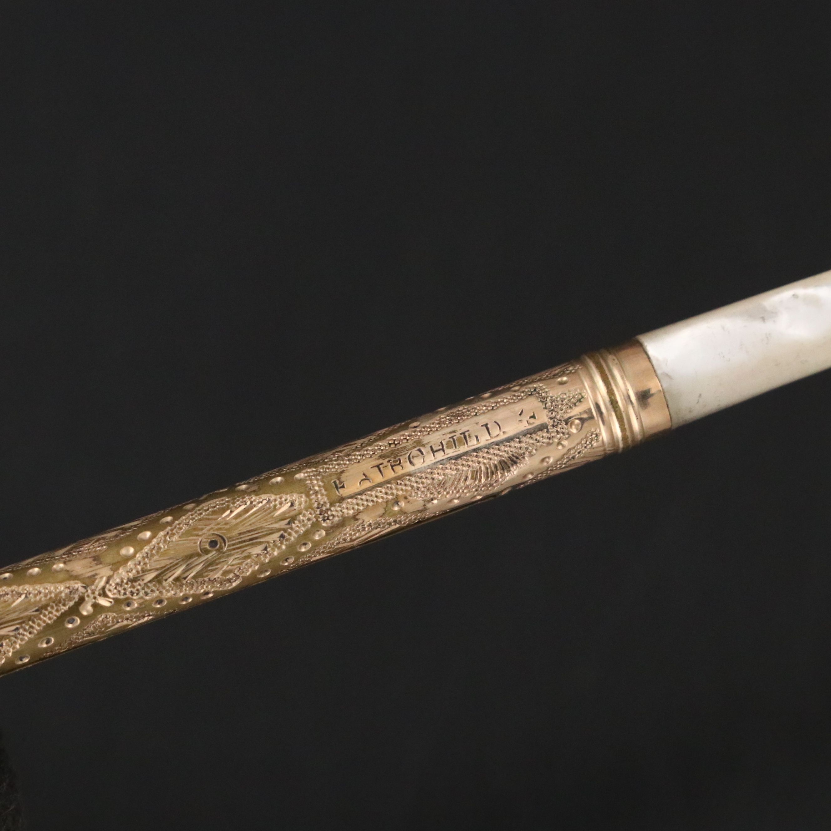 Mother-of-Pearl and Gilt Dip Pens, Late 19th Century