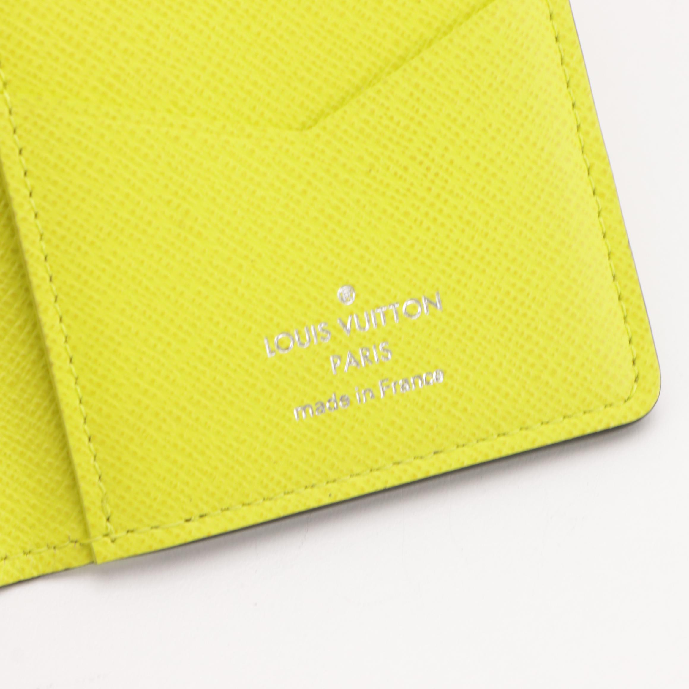 Louis Vuitton Pocket Organizer in "Lemonade" Monogram Canvas and Taïga Leather