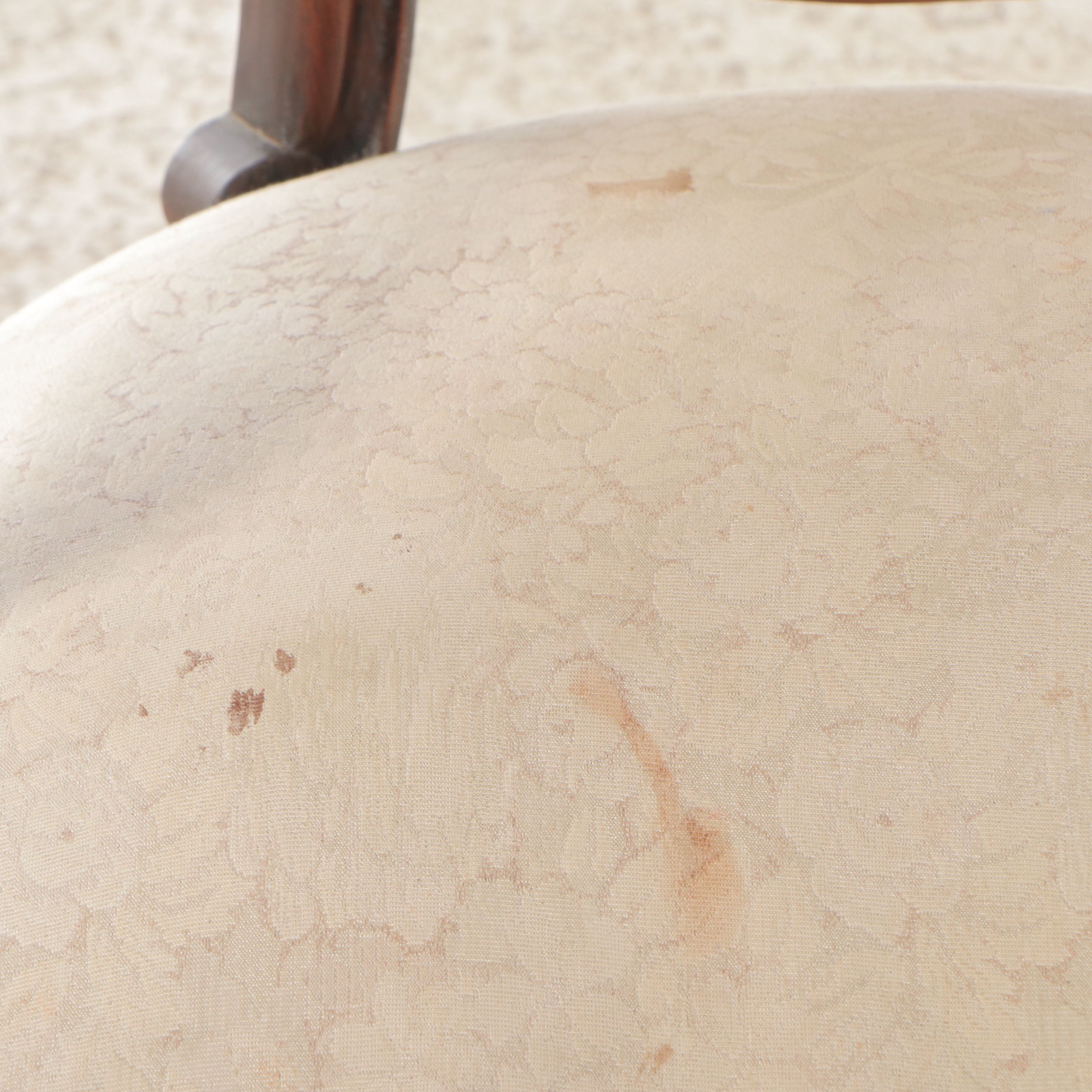 Victorian Carved Walnut Balloon Back Armchair