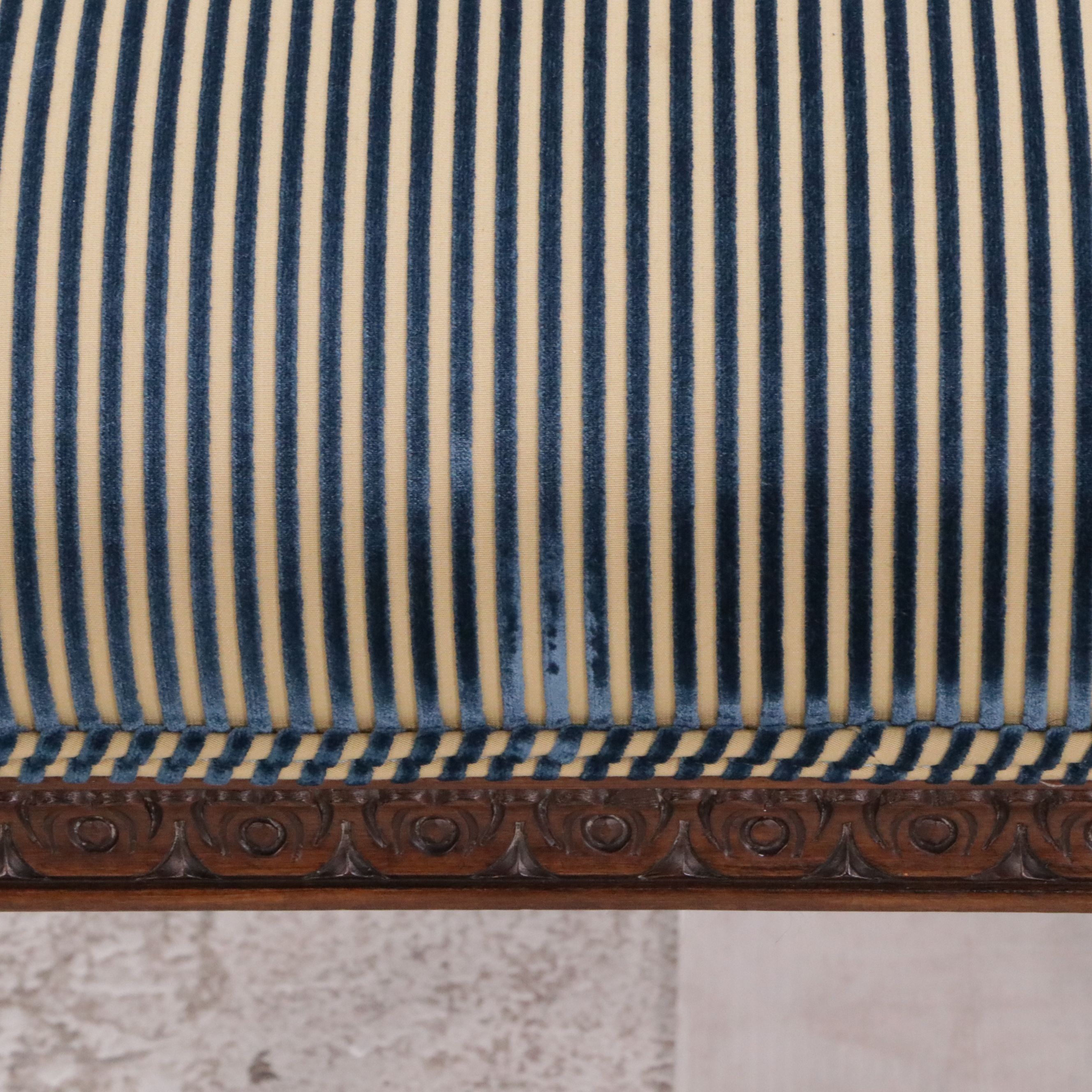 Pair of Chippendale Style Striped Armchairs