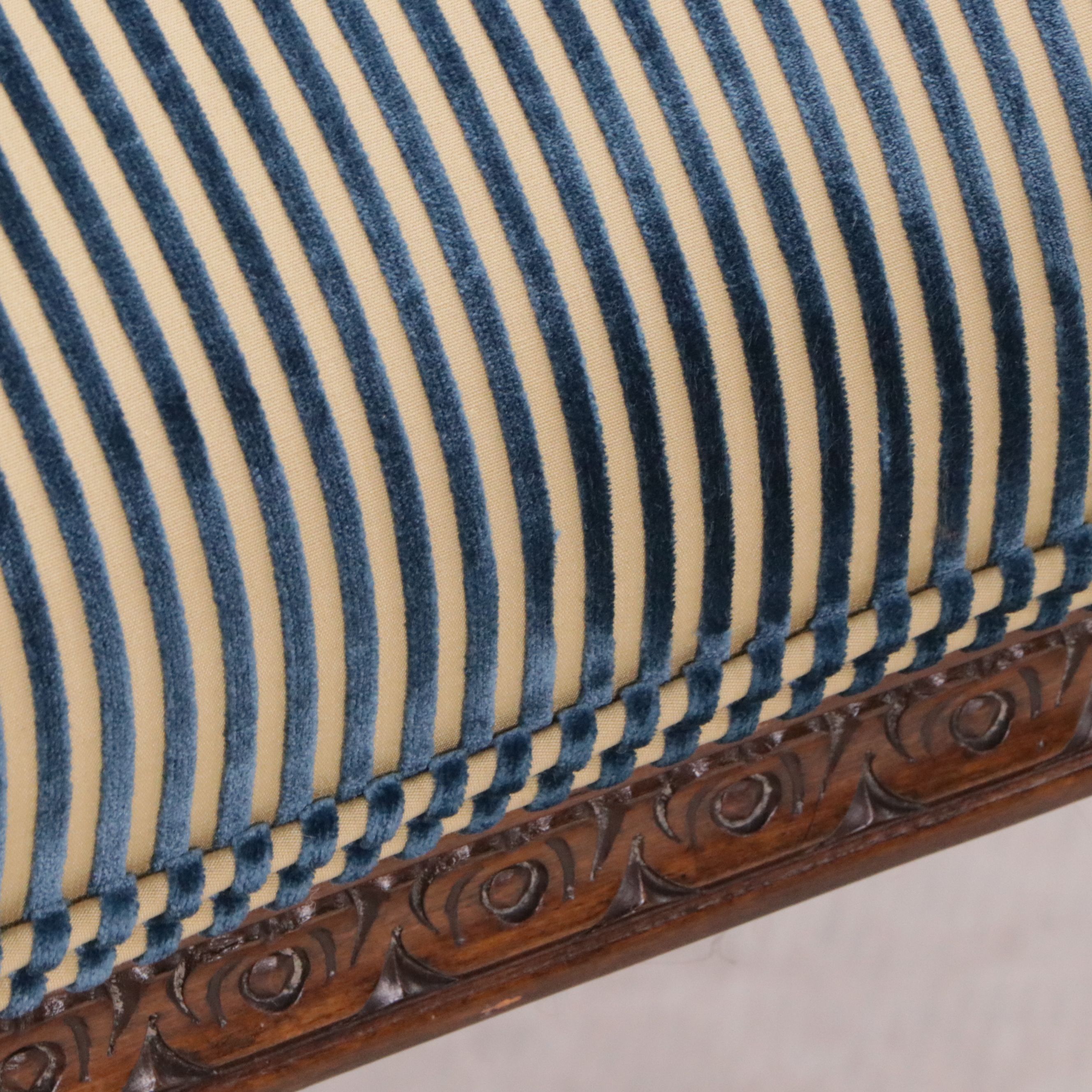 Pair of Chippendale Style Striped Armchairs