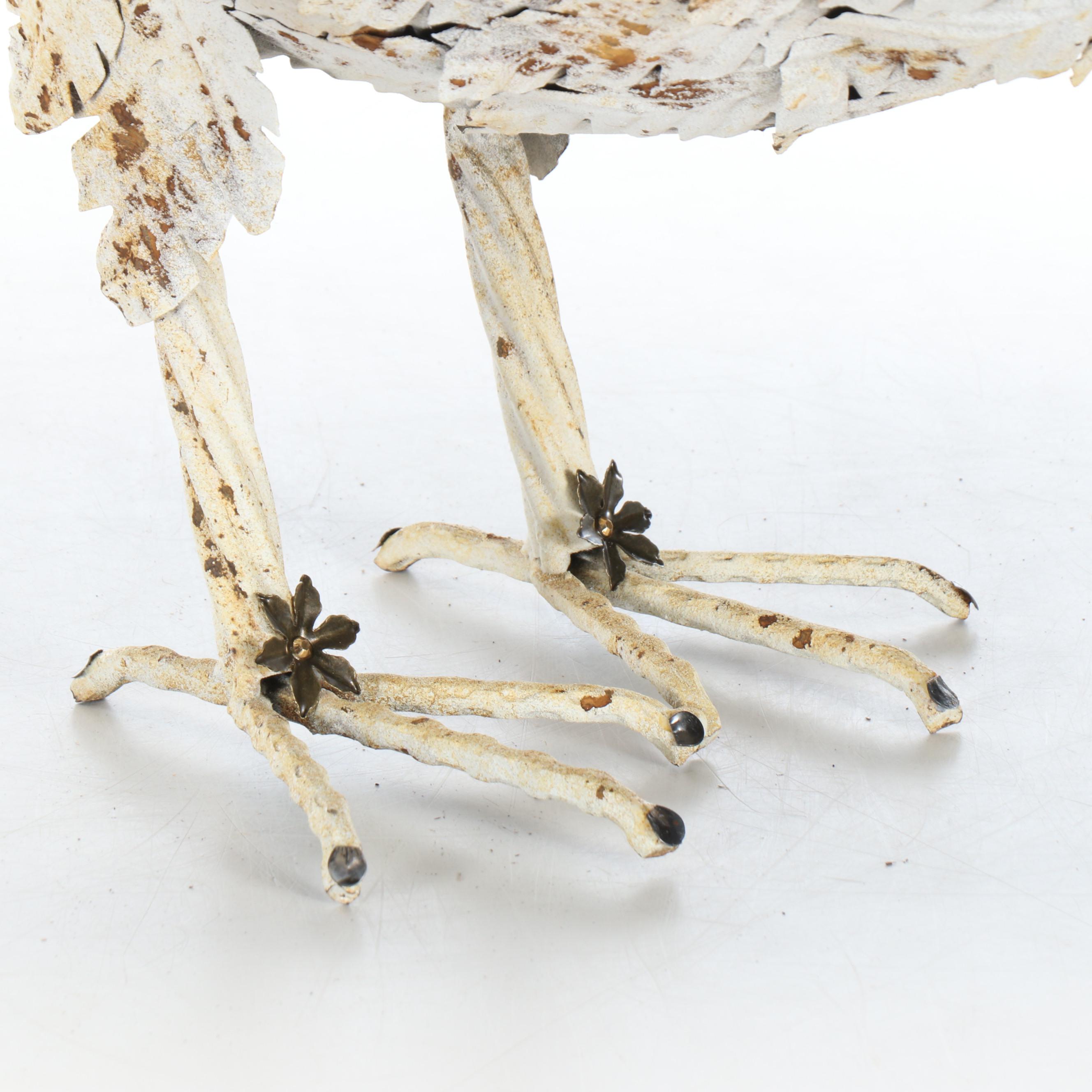 Handcrafted Rebar and Sheet Metal Holiday Turkey Sculpture