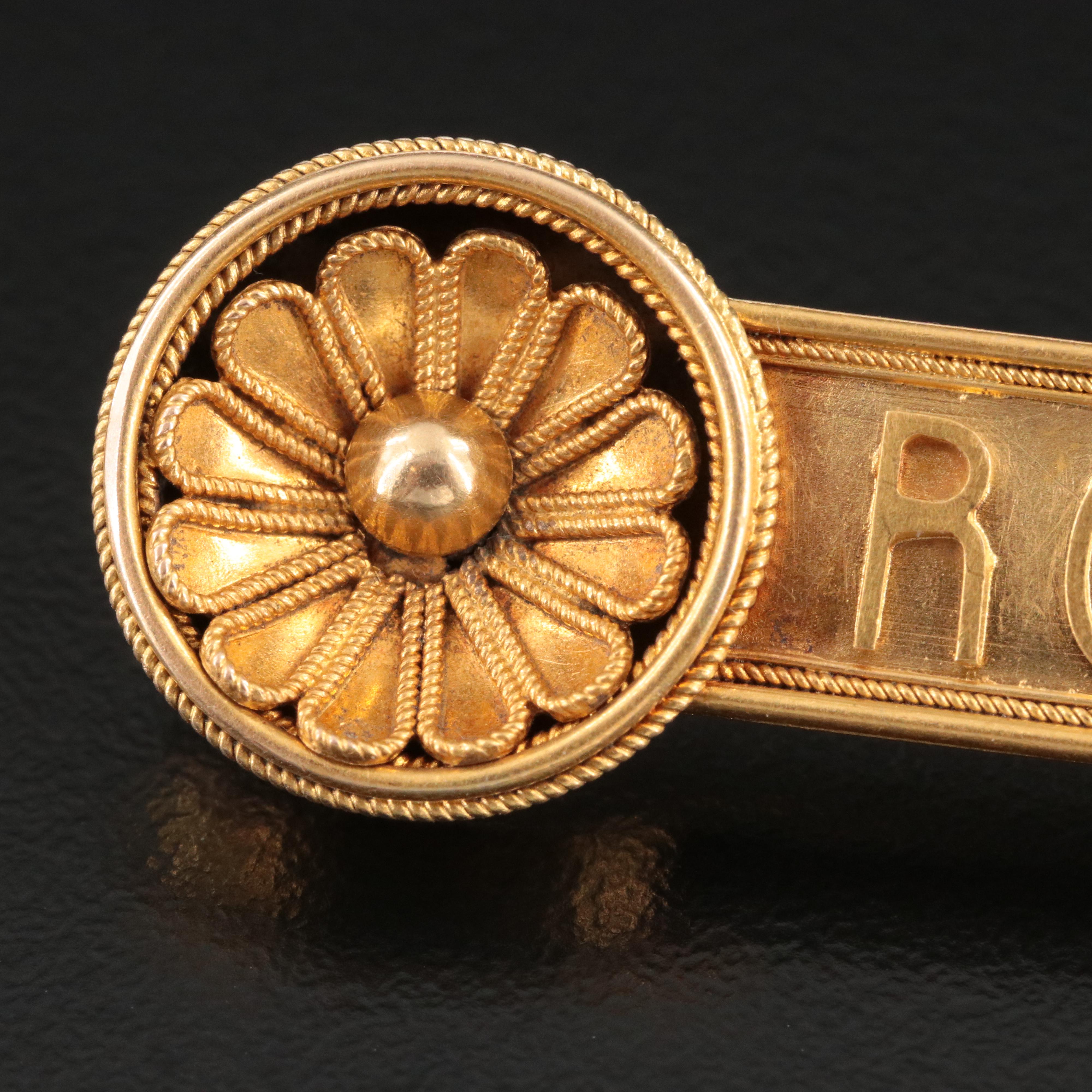 Antique 14K "ROMA" Brooch