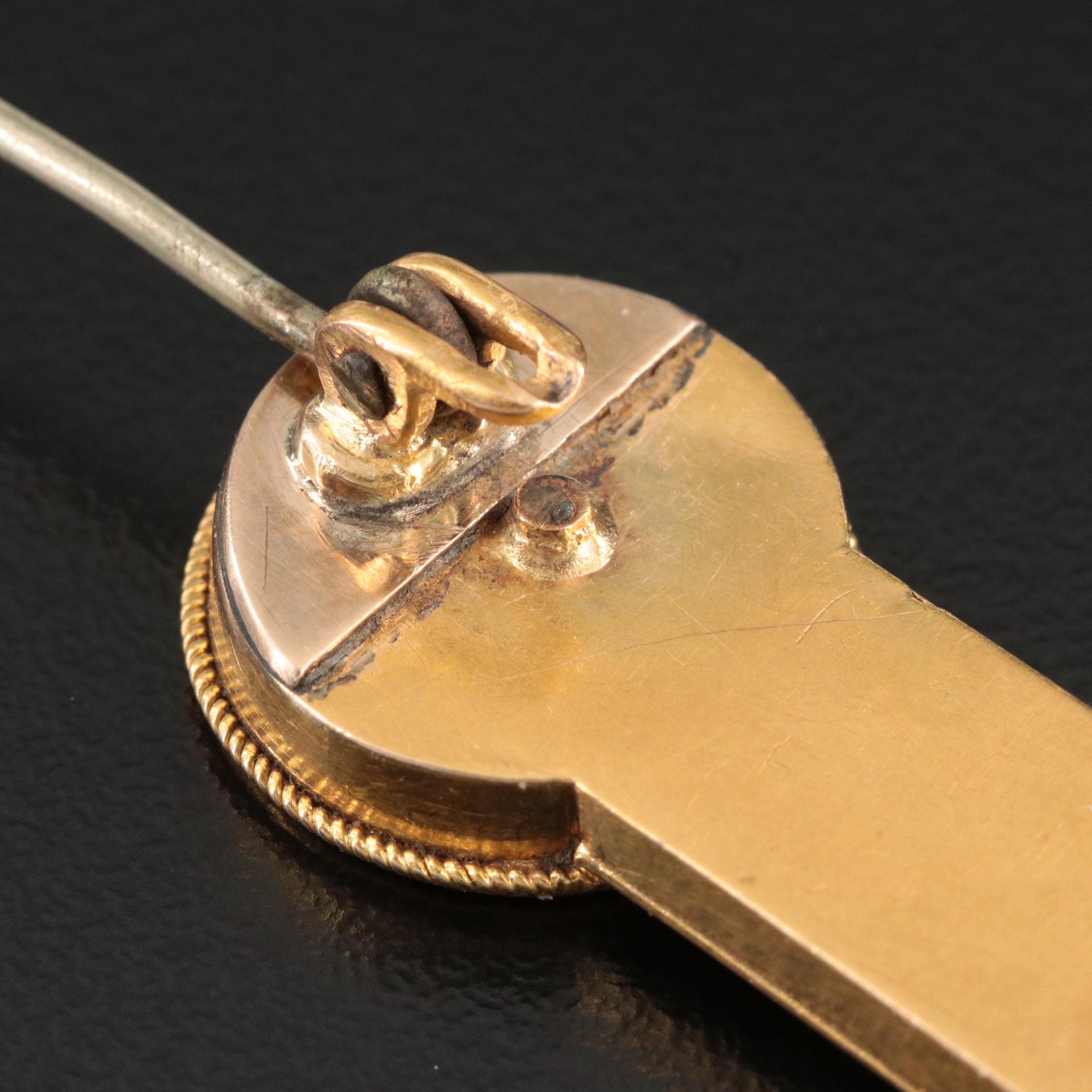 Antique 14K "ROMA" Brooch