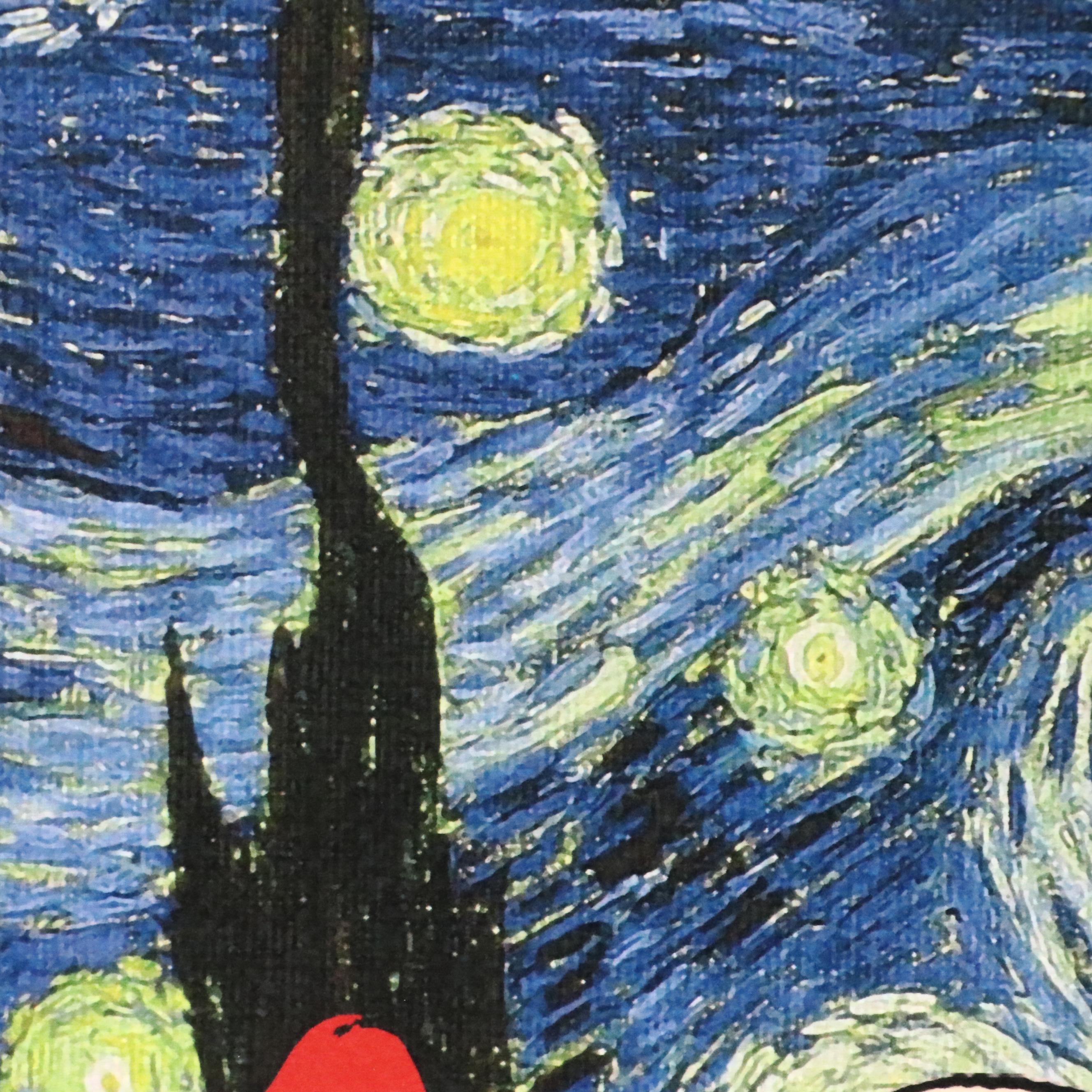 Death NYC Graphic Print of Van Gogh and Peanuts Characters, 2022