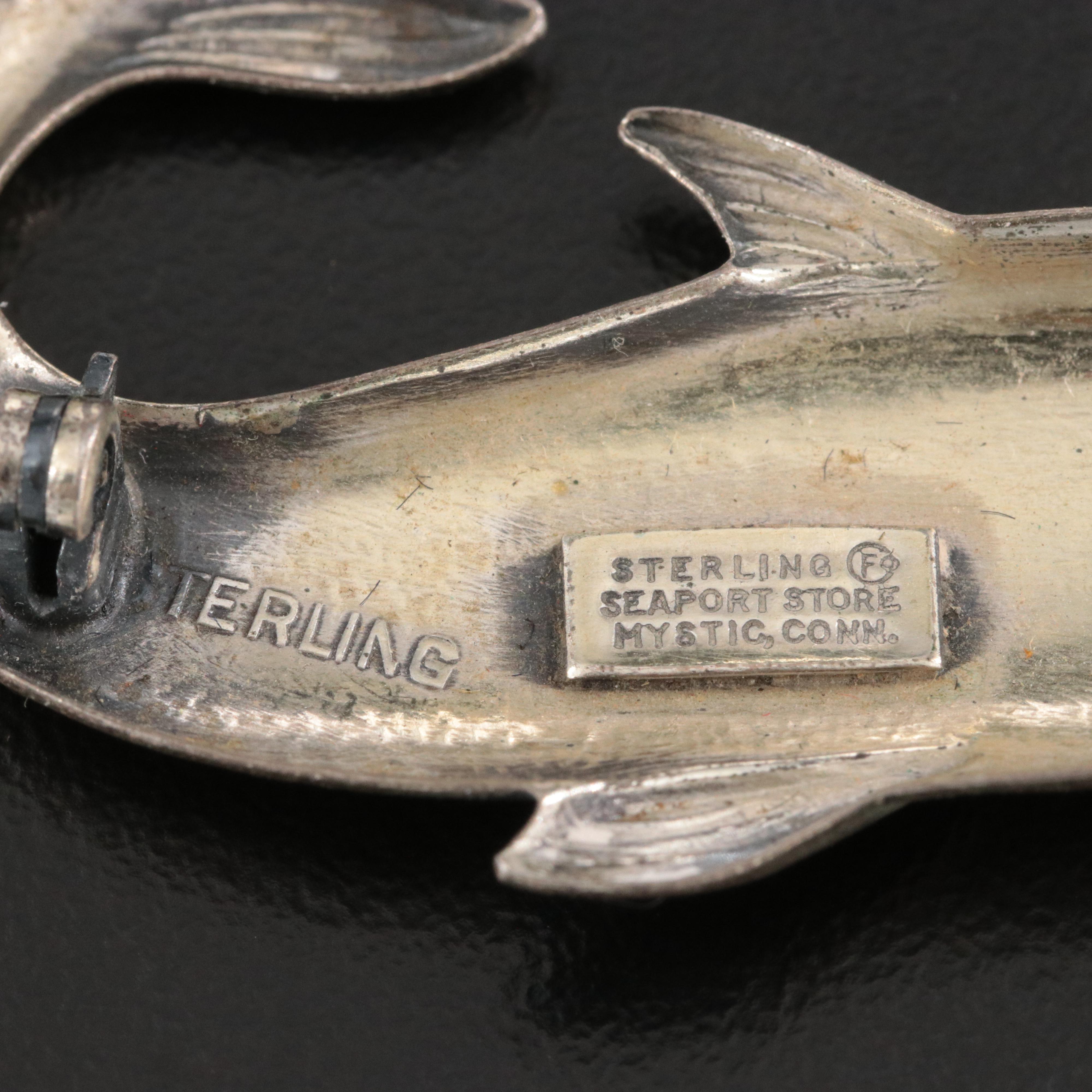 Vintage Sterling Whale Brooch