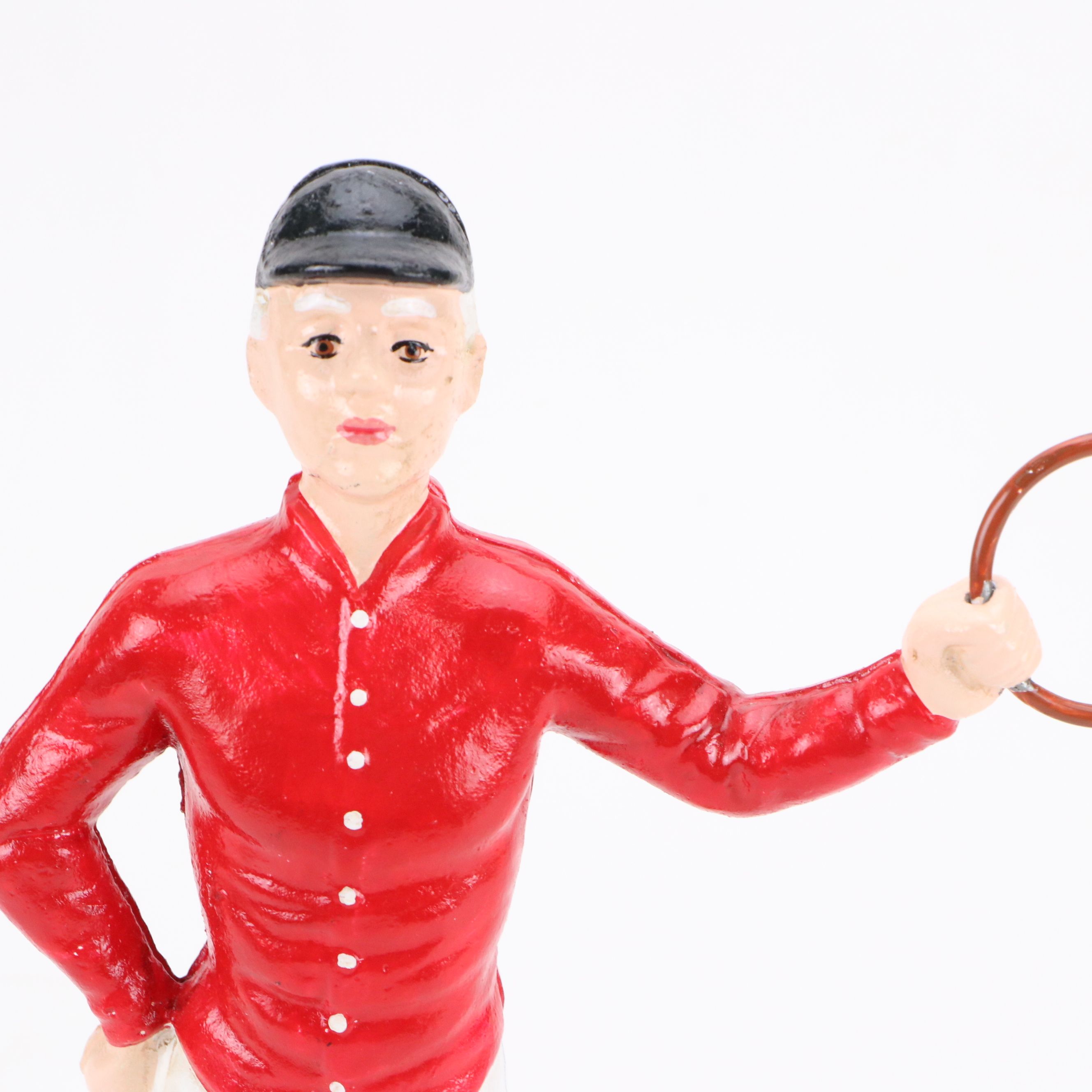 Painted Cast Iron Lawn Jockey Doorstop