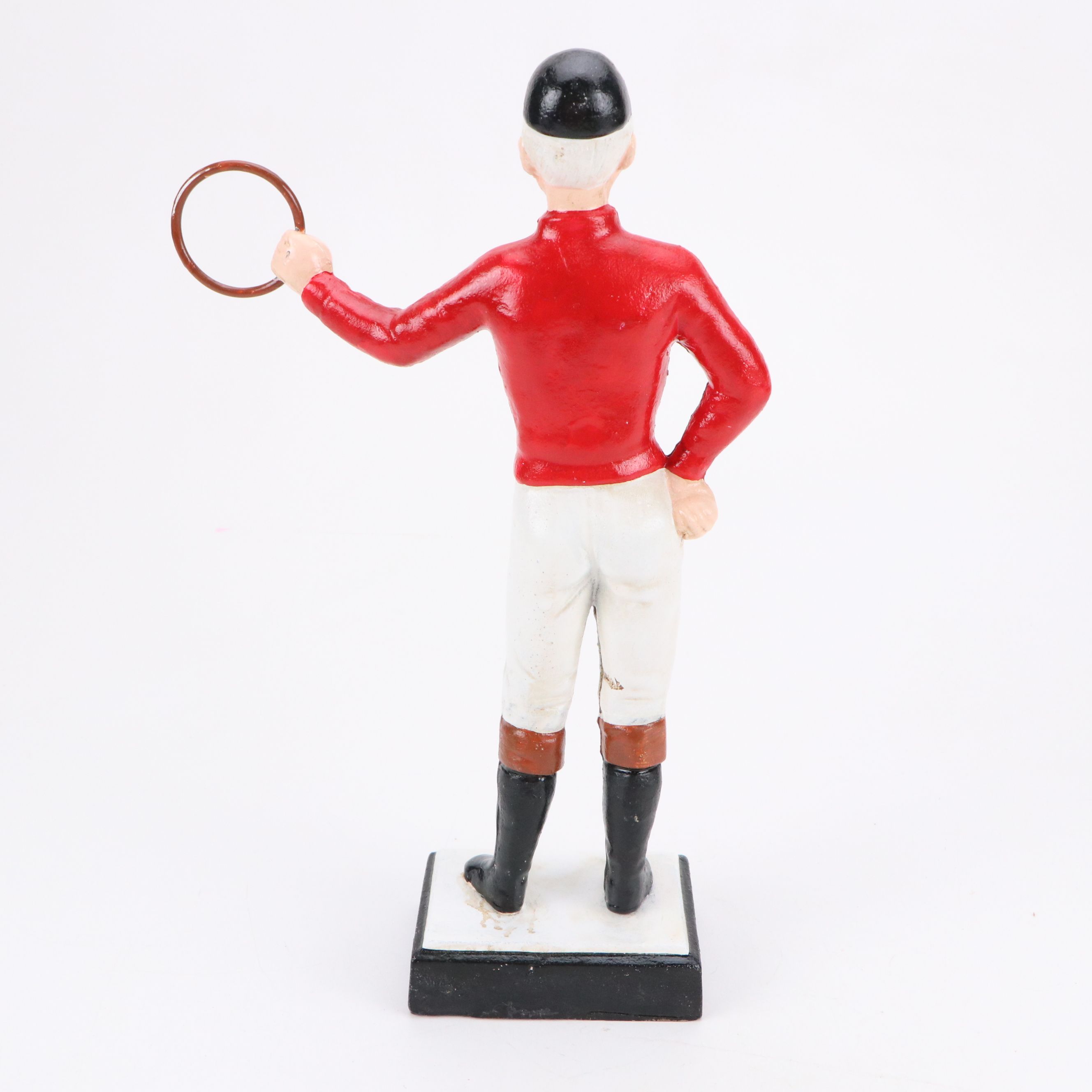 Painted Cast Iron Lawn Jockey Doorstop