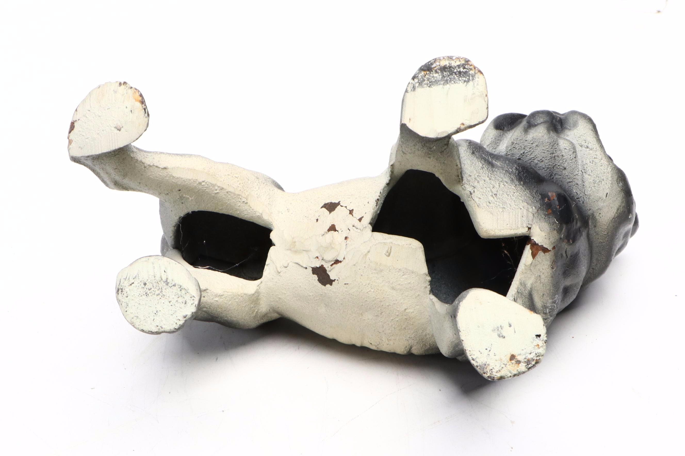 American Painted Cast Iron Bulldog Doorstop, Early to Mid-20th Century