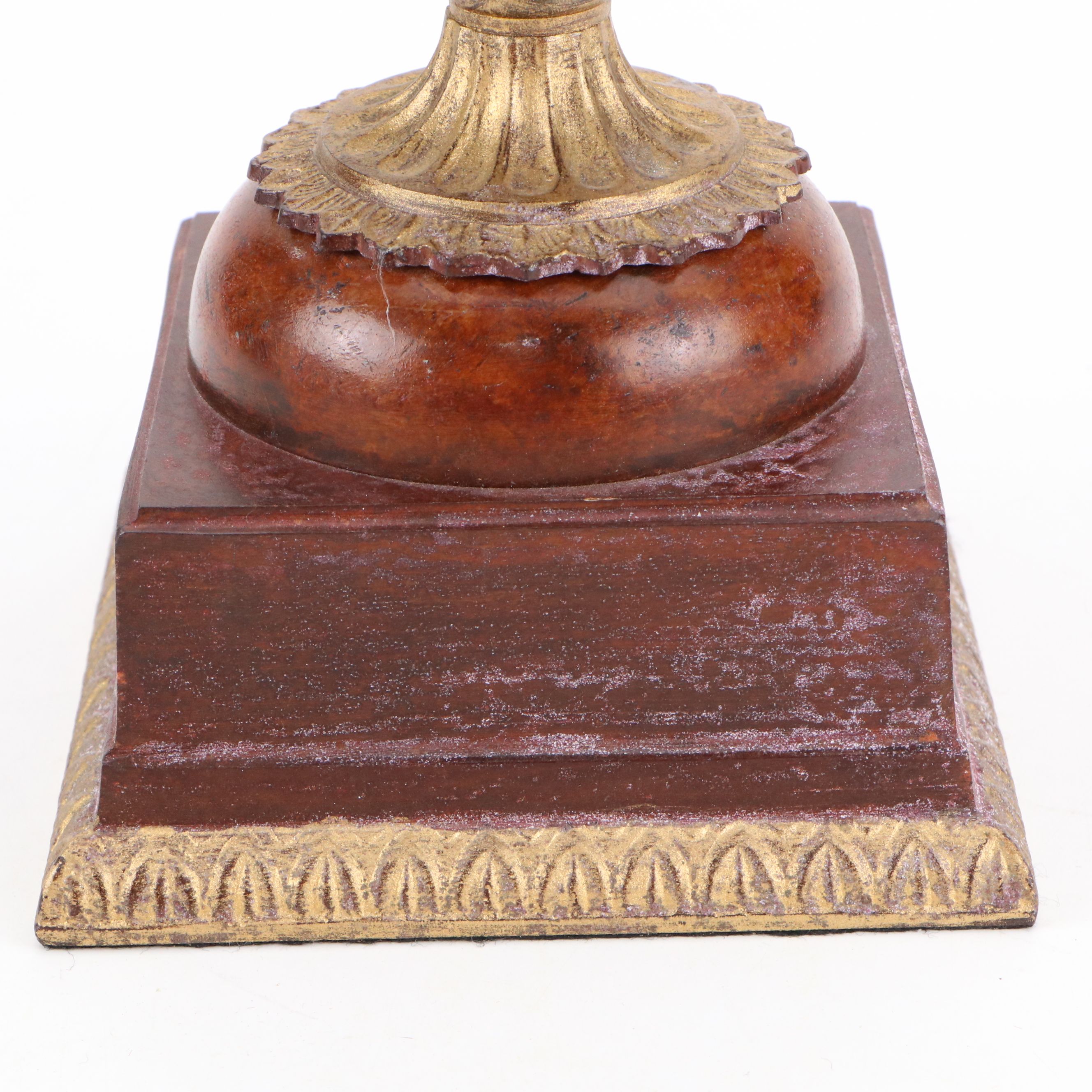 Neoclassical Style Gilt Accented Painted Cast Metal Urn