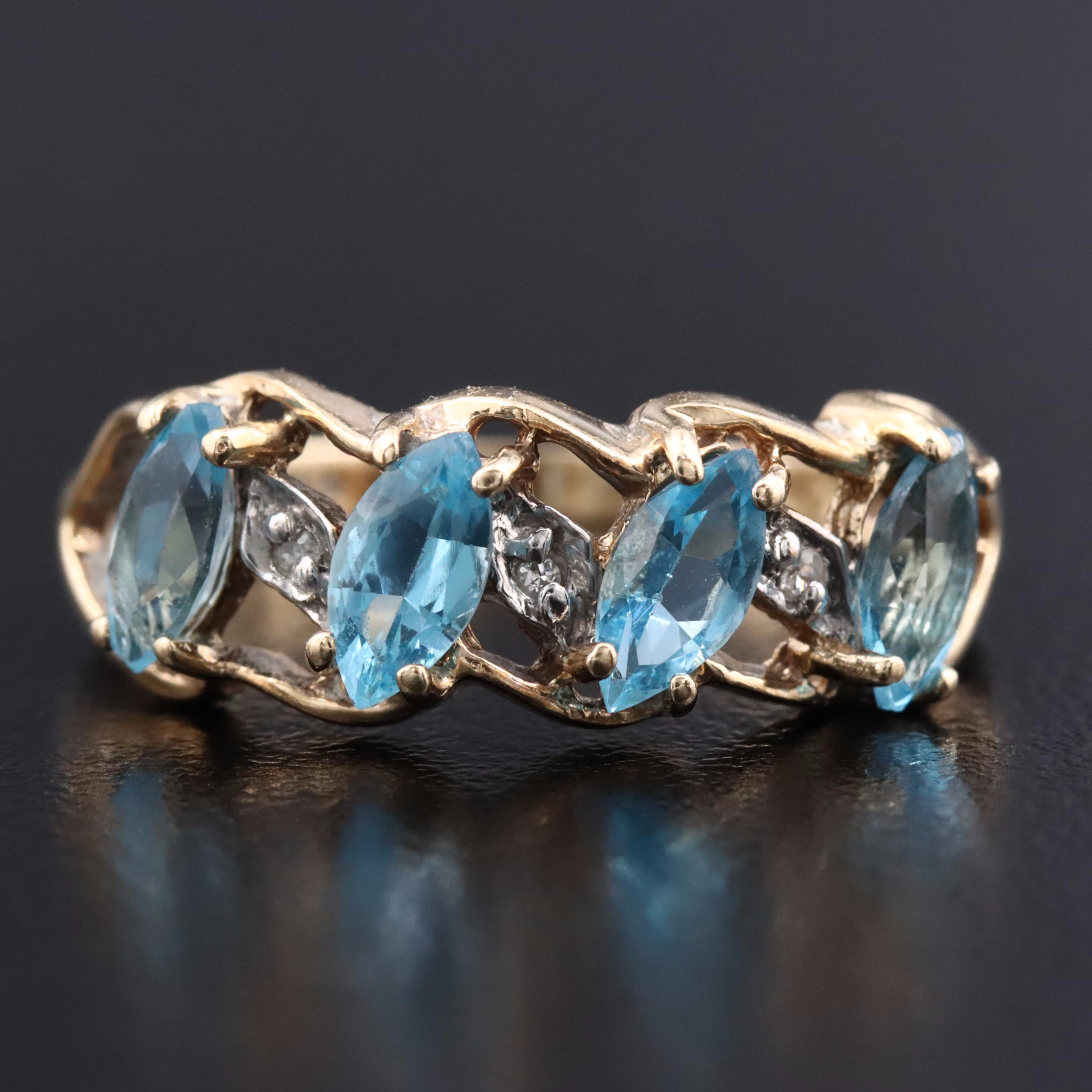 10K Topaz and Diamond Ring