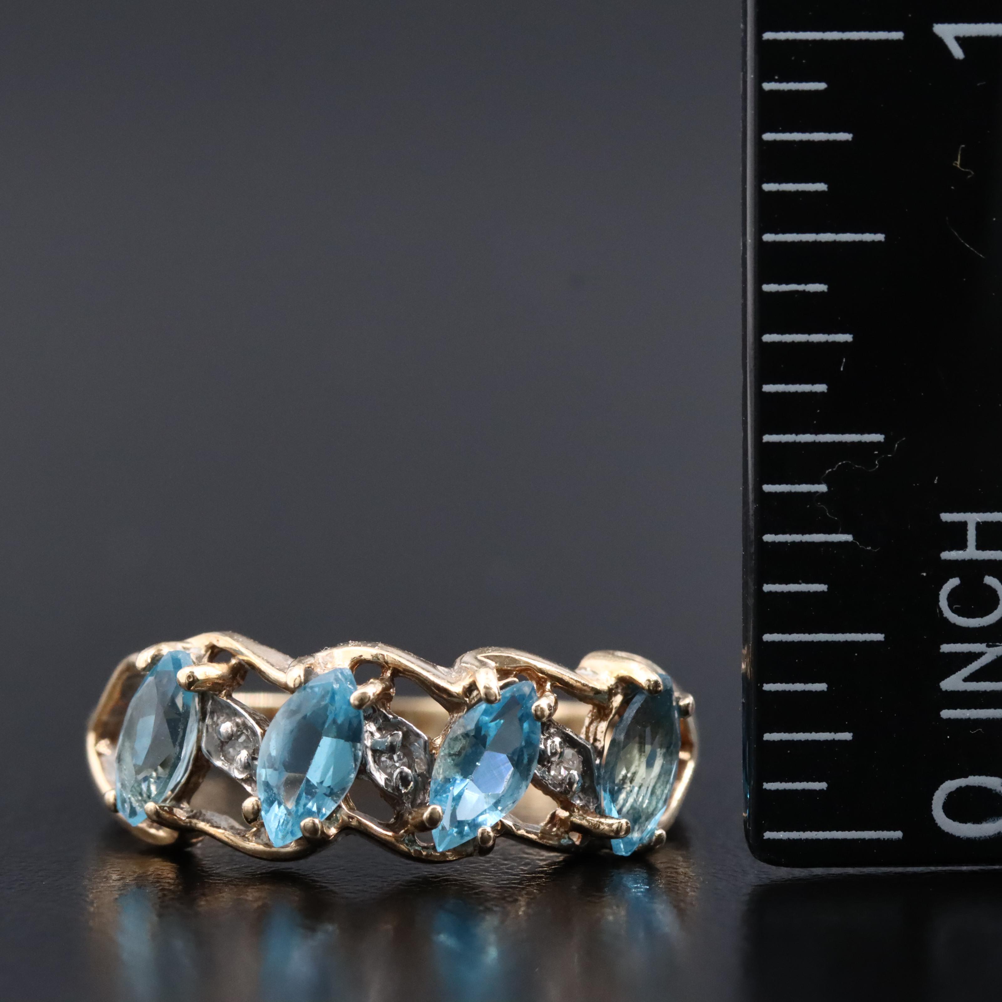 10K Topaz and Diamond Ring
