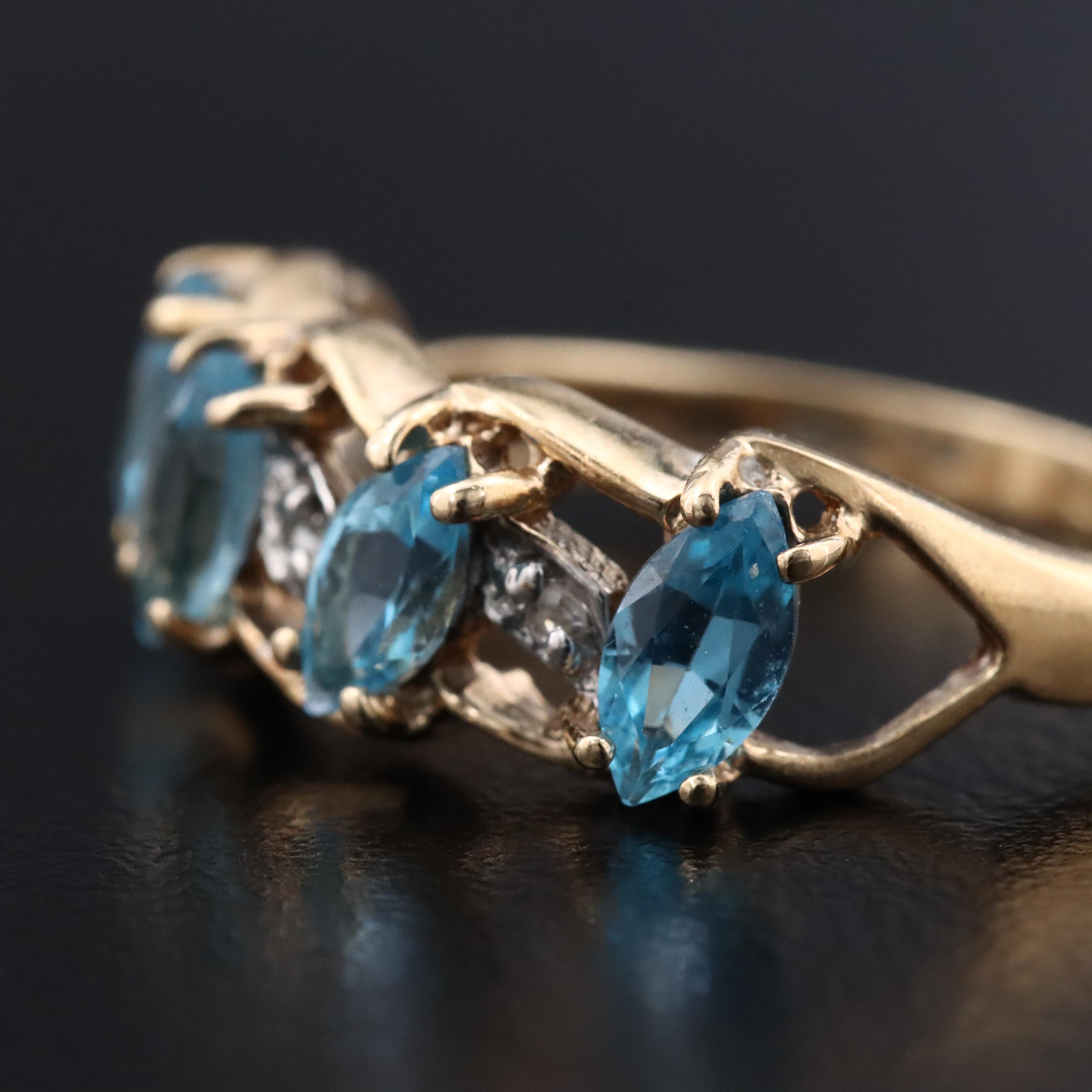 10K Topaz and Diamond Ring
