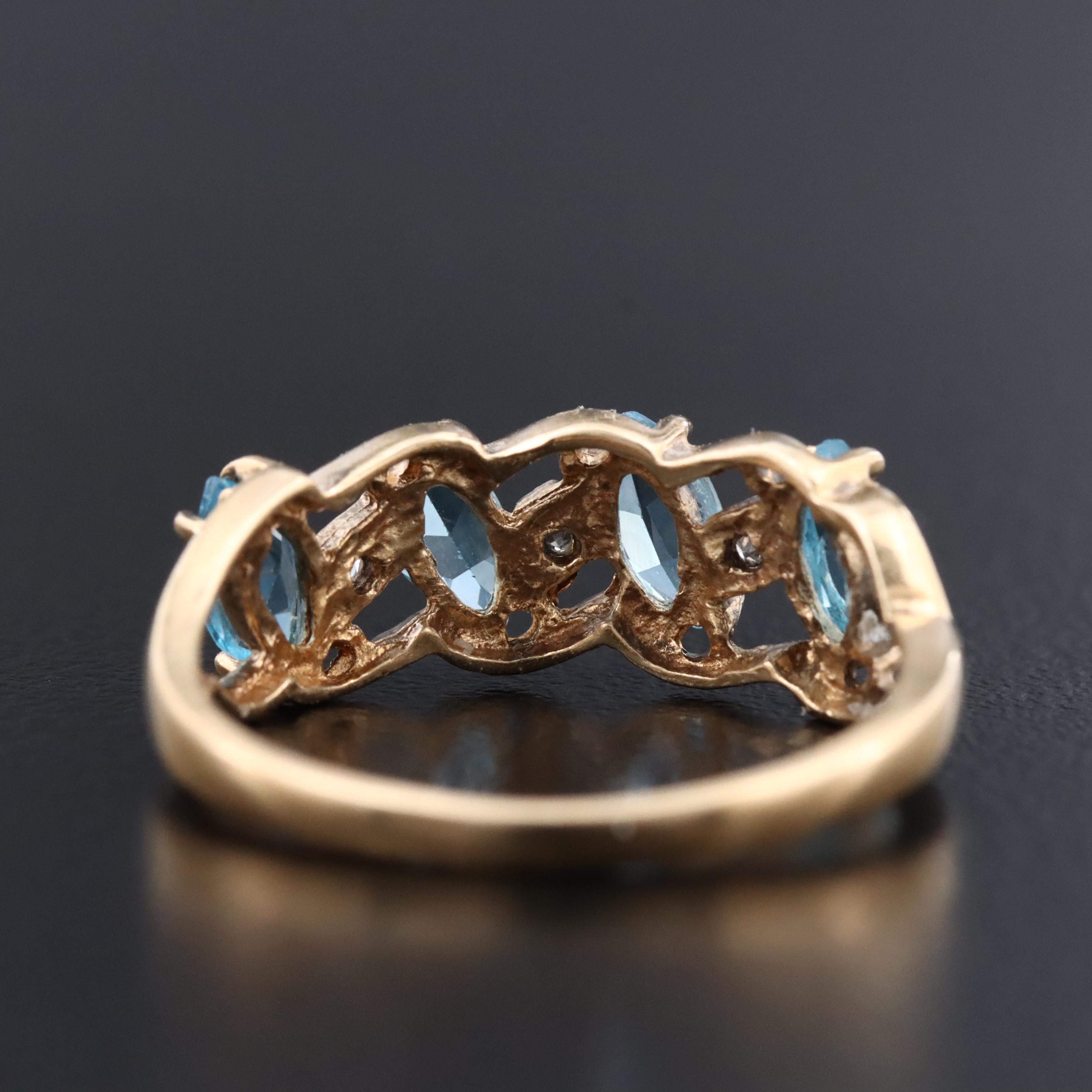 10K Topaz and Diamond Ring