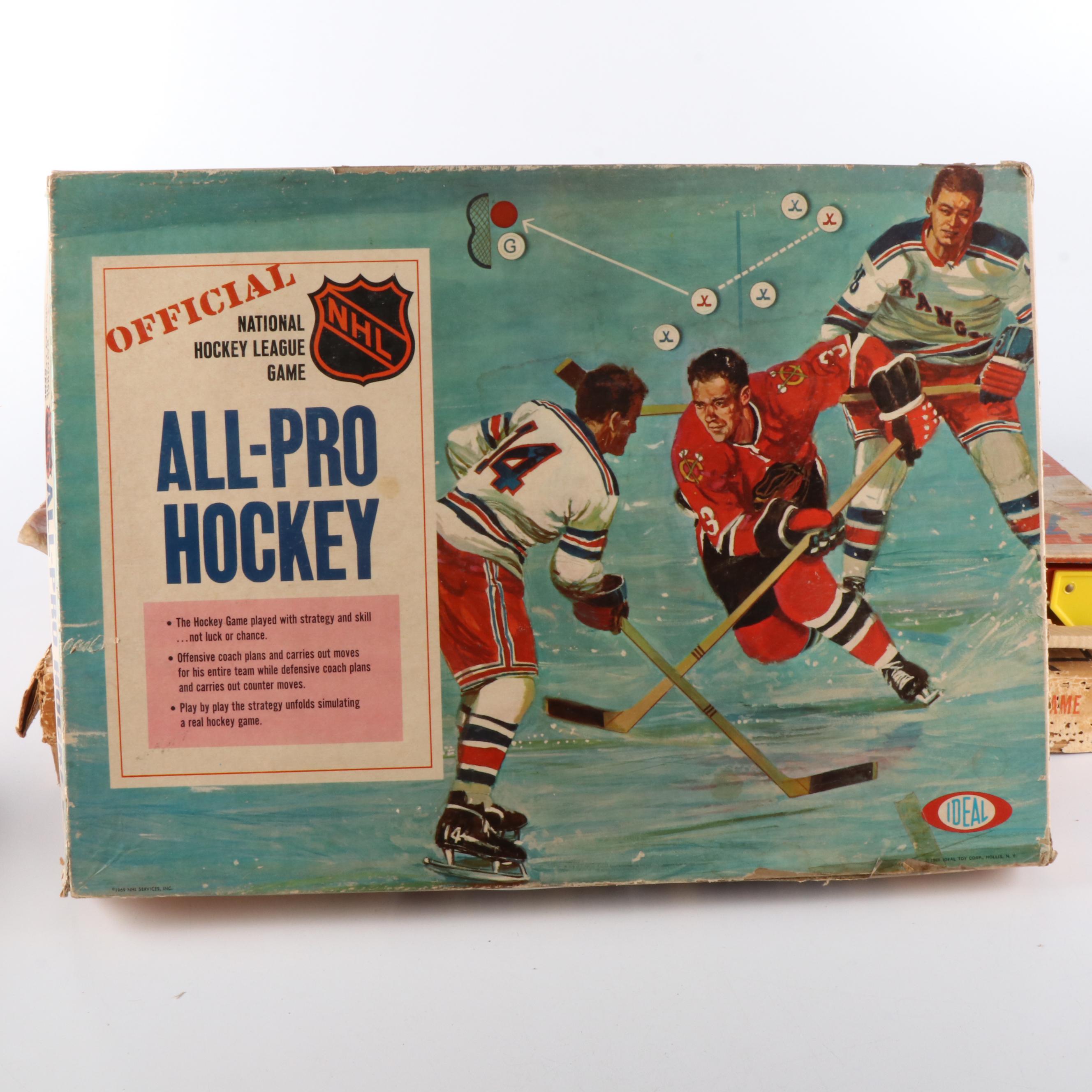 Vintage Board Games Including Electric Football and Baseball