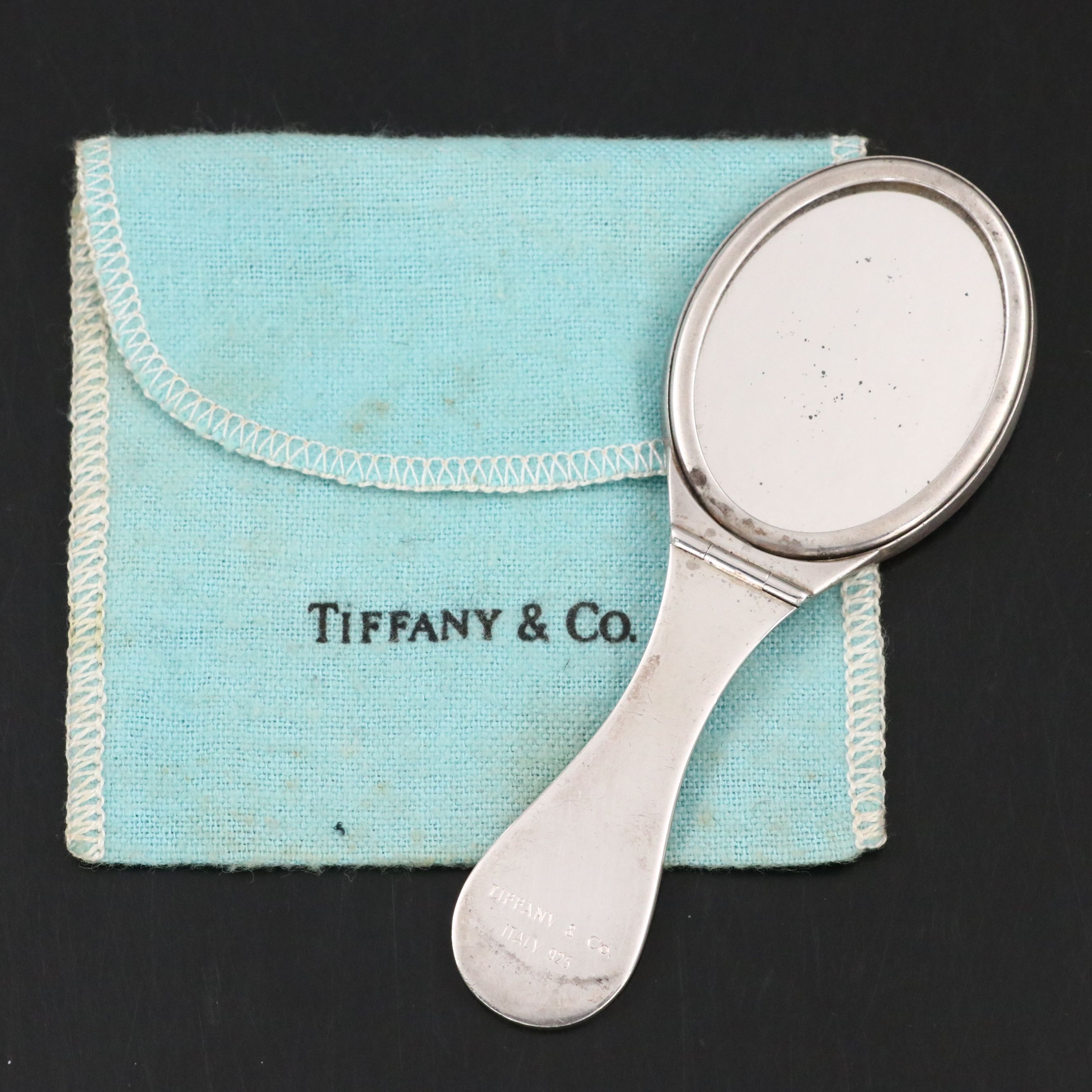 Tiffany & Co. Italian Sterling Silver Folding Pocket Mirror