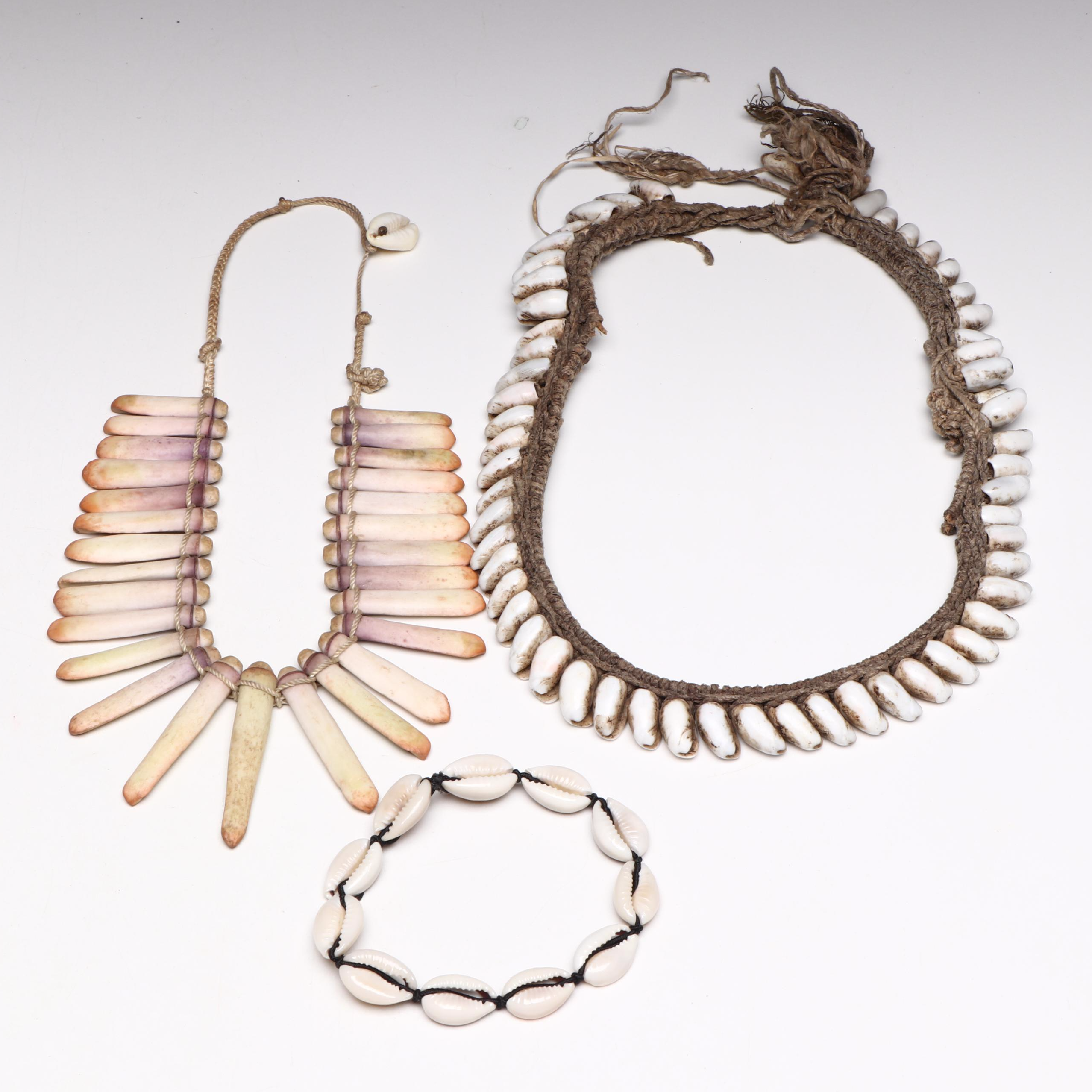 Papua New Guinea Sea Urchin Spine Necklace with Other Shell Jewelry