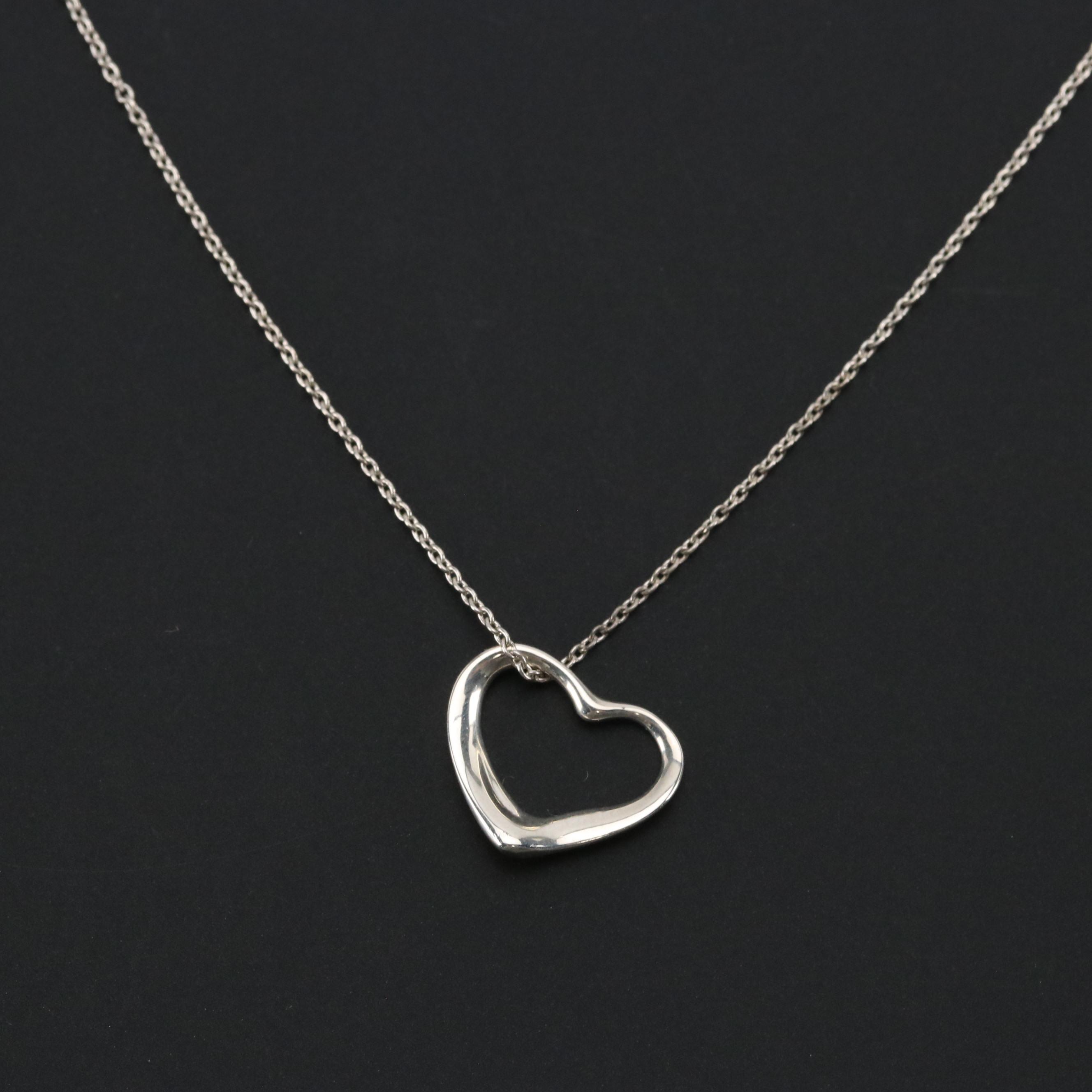 Elsa Peretti for Tiffany & Co. Sterling Open Heart Pendant Necklace