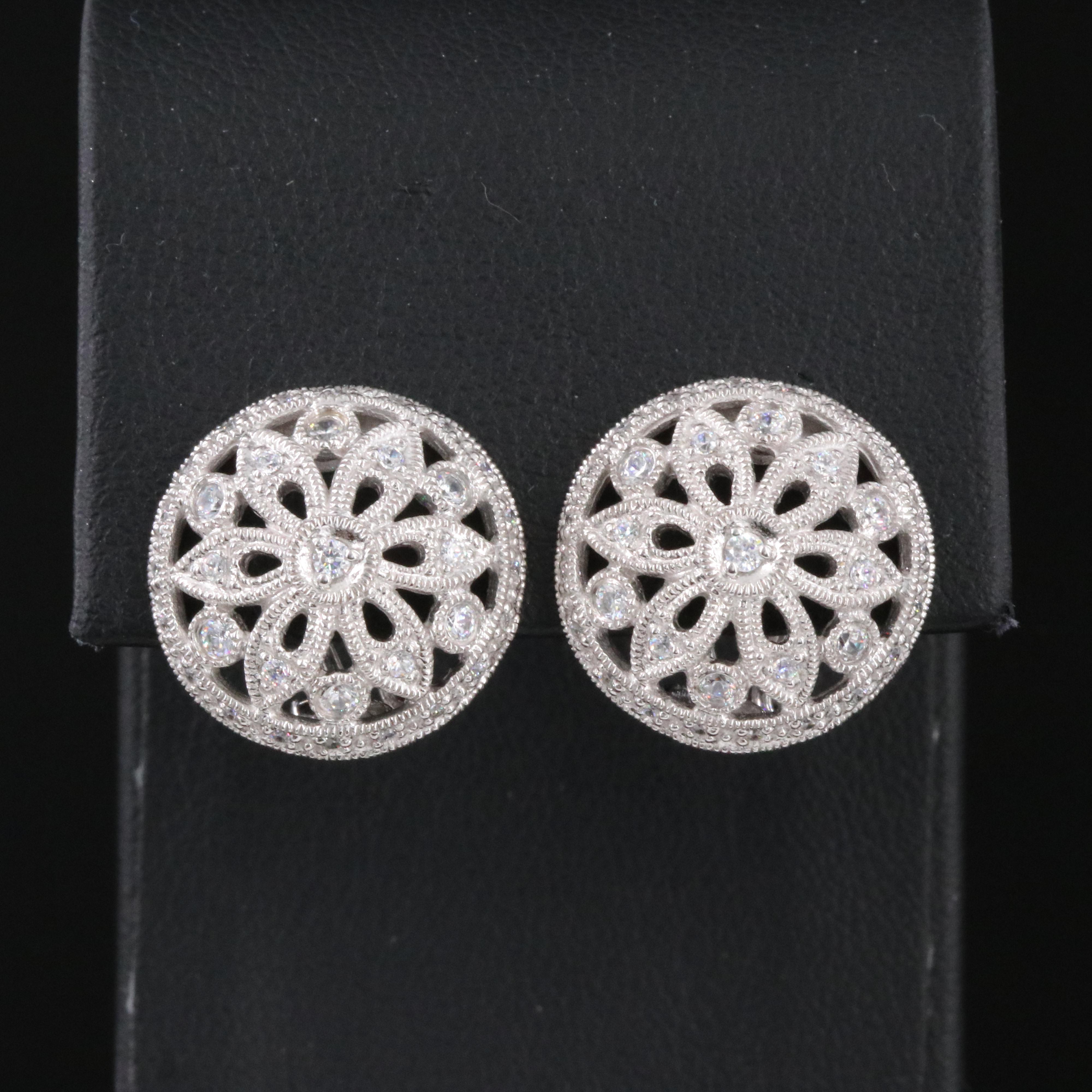 10K CZ Dome Earrings