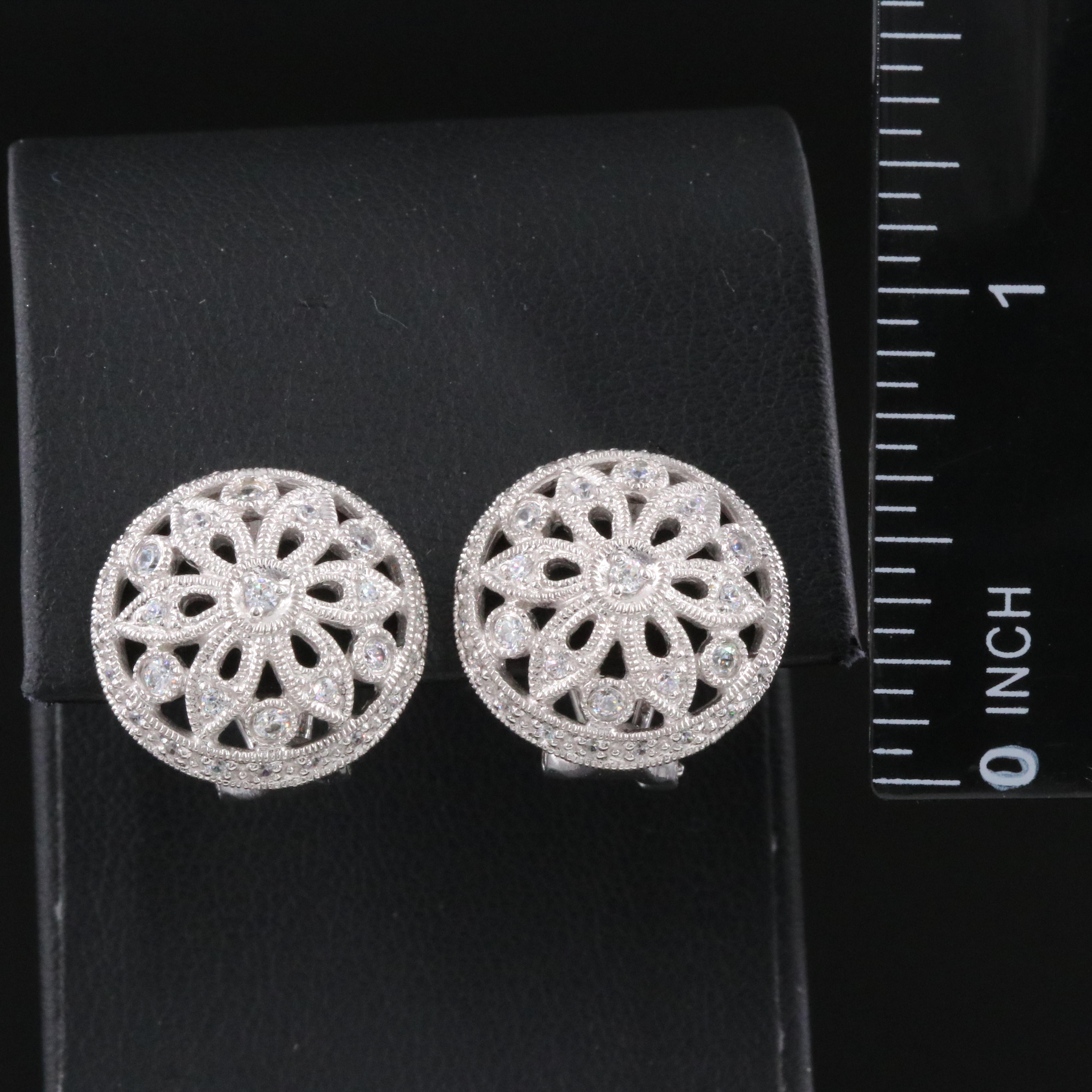 10K CZ Dome Earrings