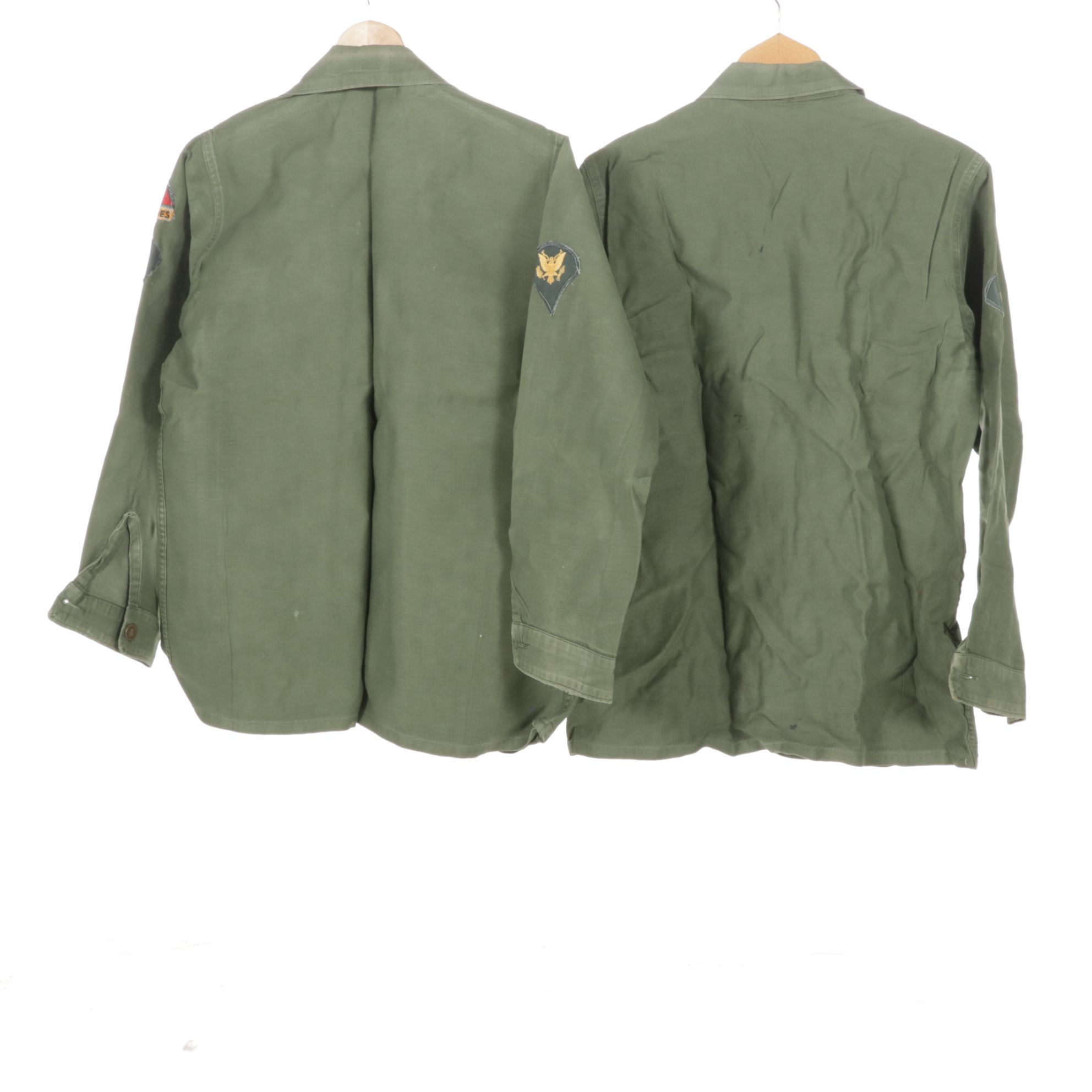 Vietnam Era U.S. Army Uniforms with Trench Coat and Duffel, Size Small/Regular