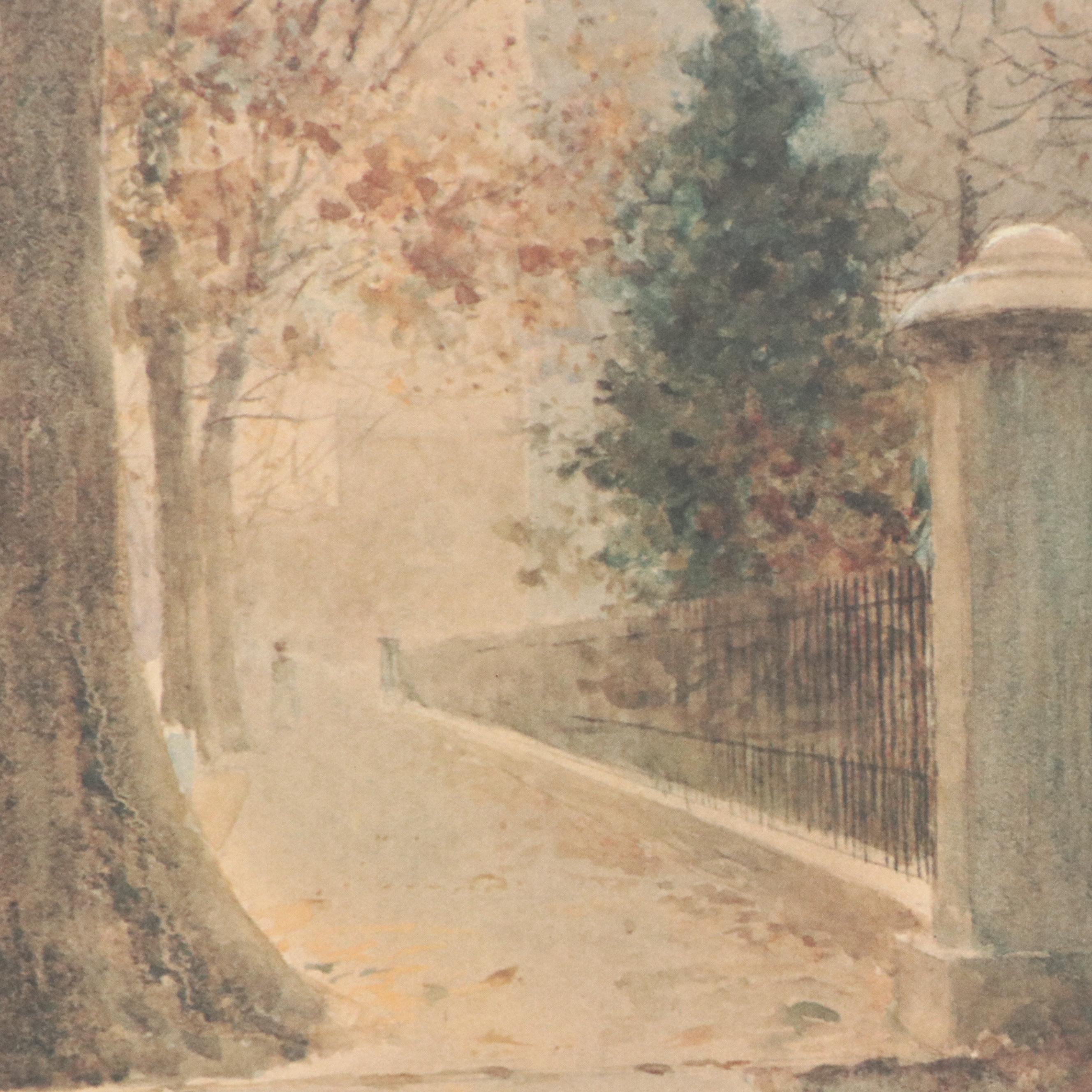 After Paul Sawyier Offset Lithograph "Autumn on Wapping Street"