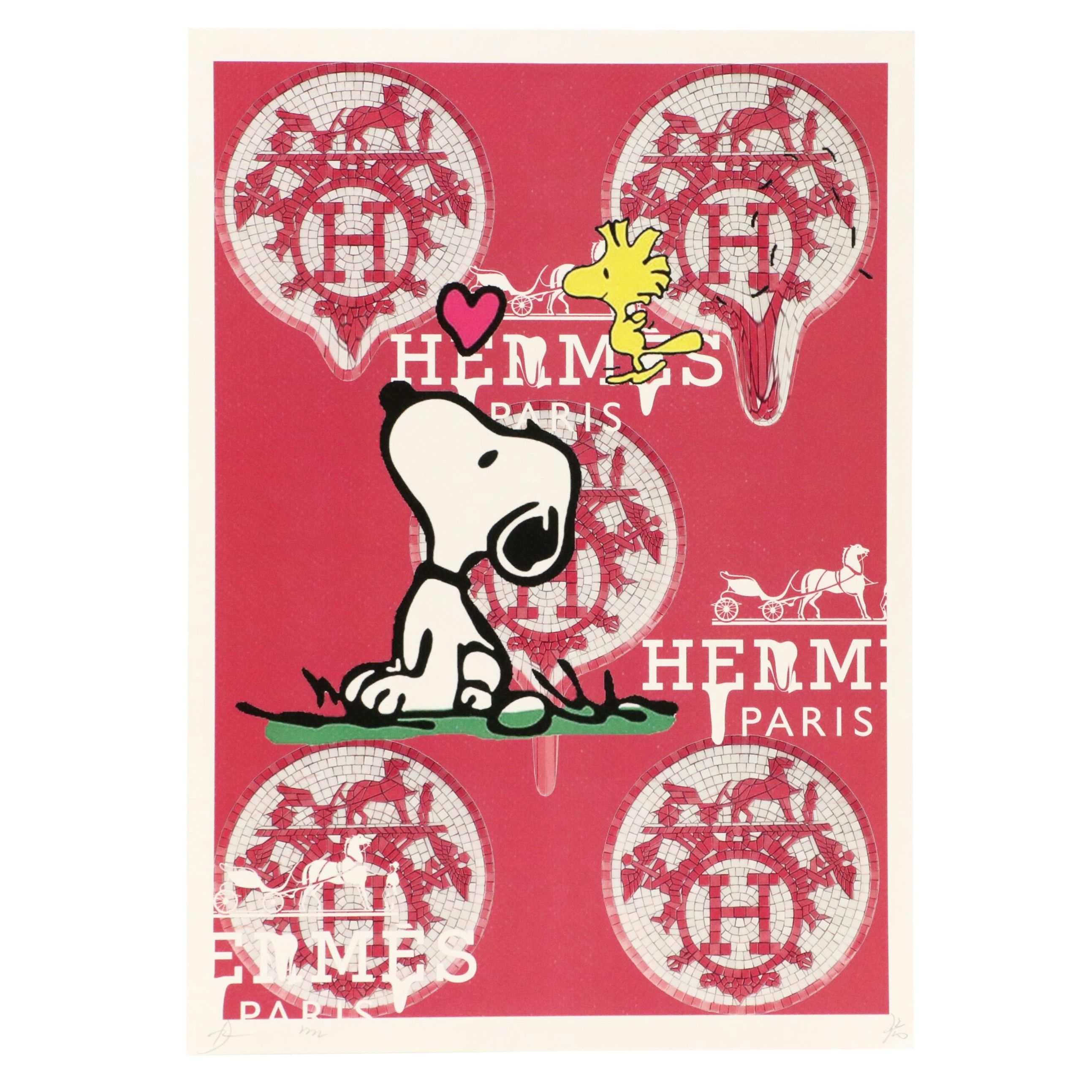 Death NYC Pop Art Graphic Print Featuring Snoopy x Hermès, 2022