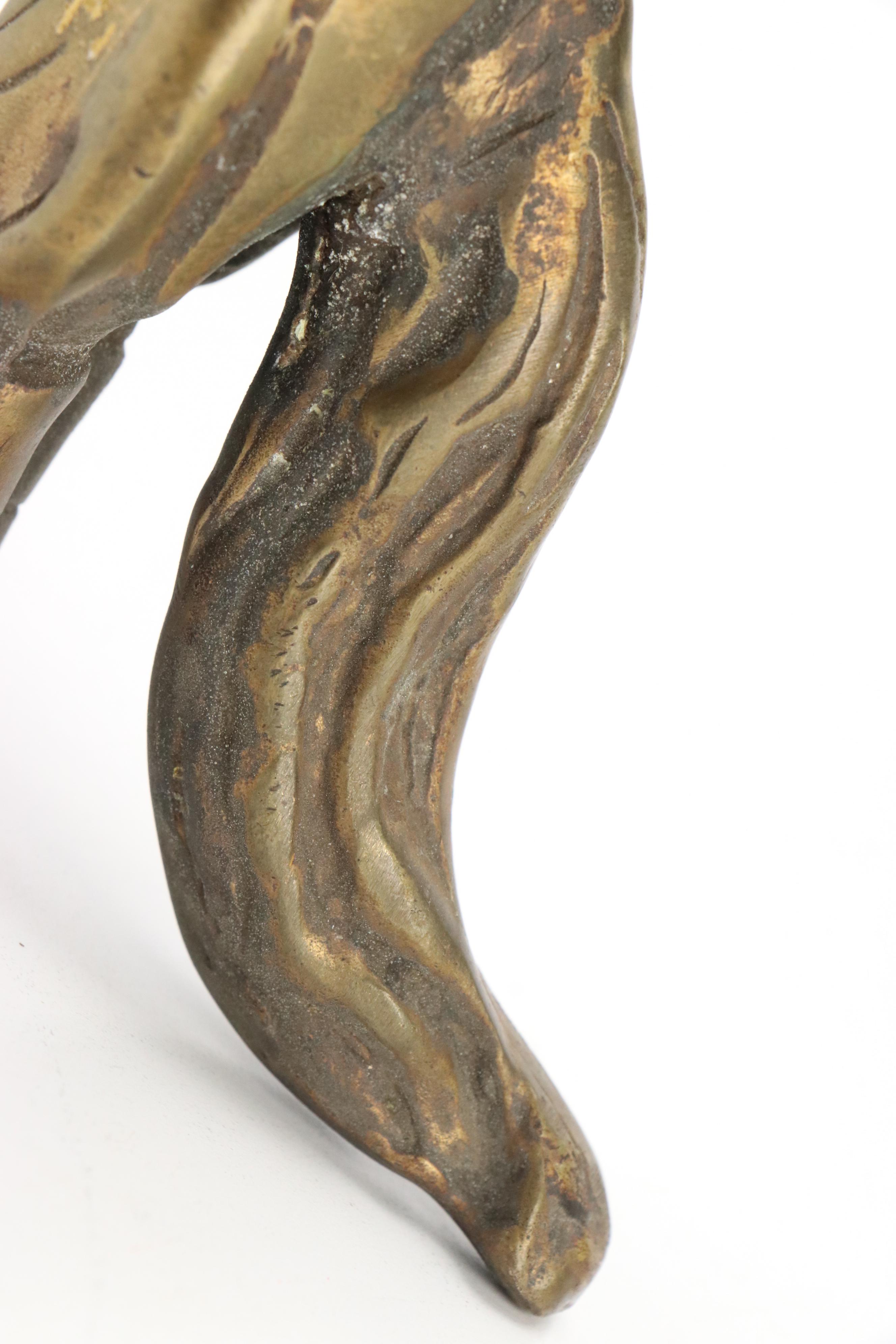 Anthropomorphic Brass Fox Figurine