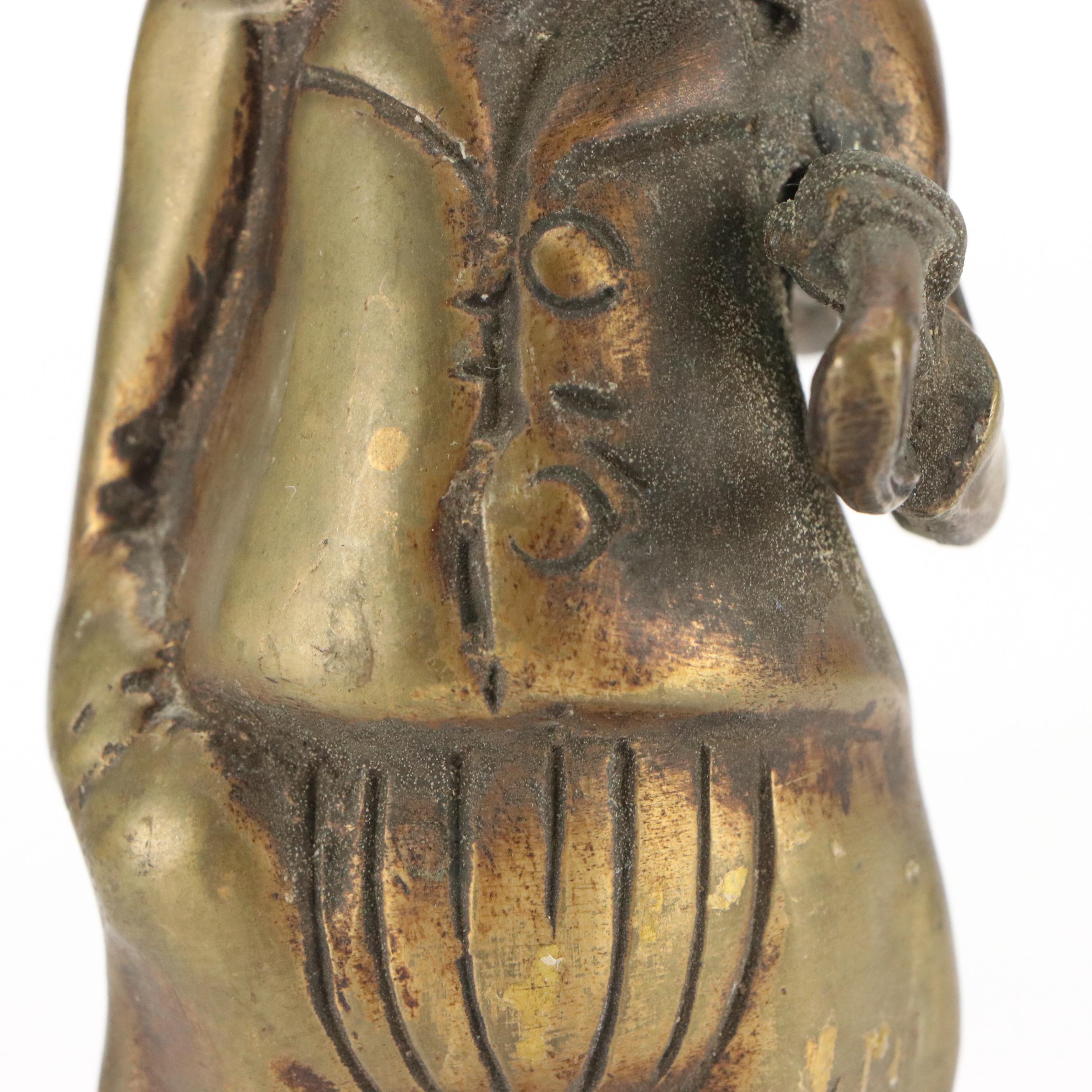Anthropomorphic Brass Fox Figurine