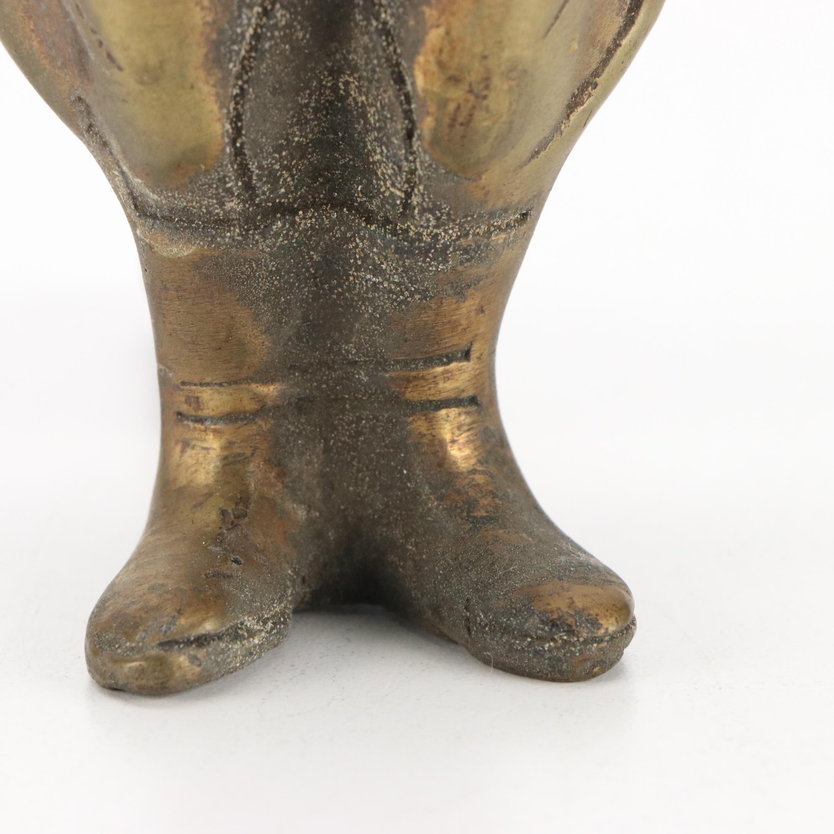 Anthropomorphic Brass Fox Figurine